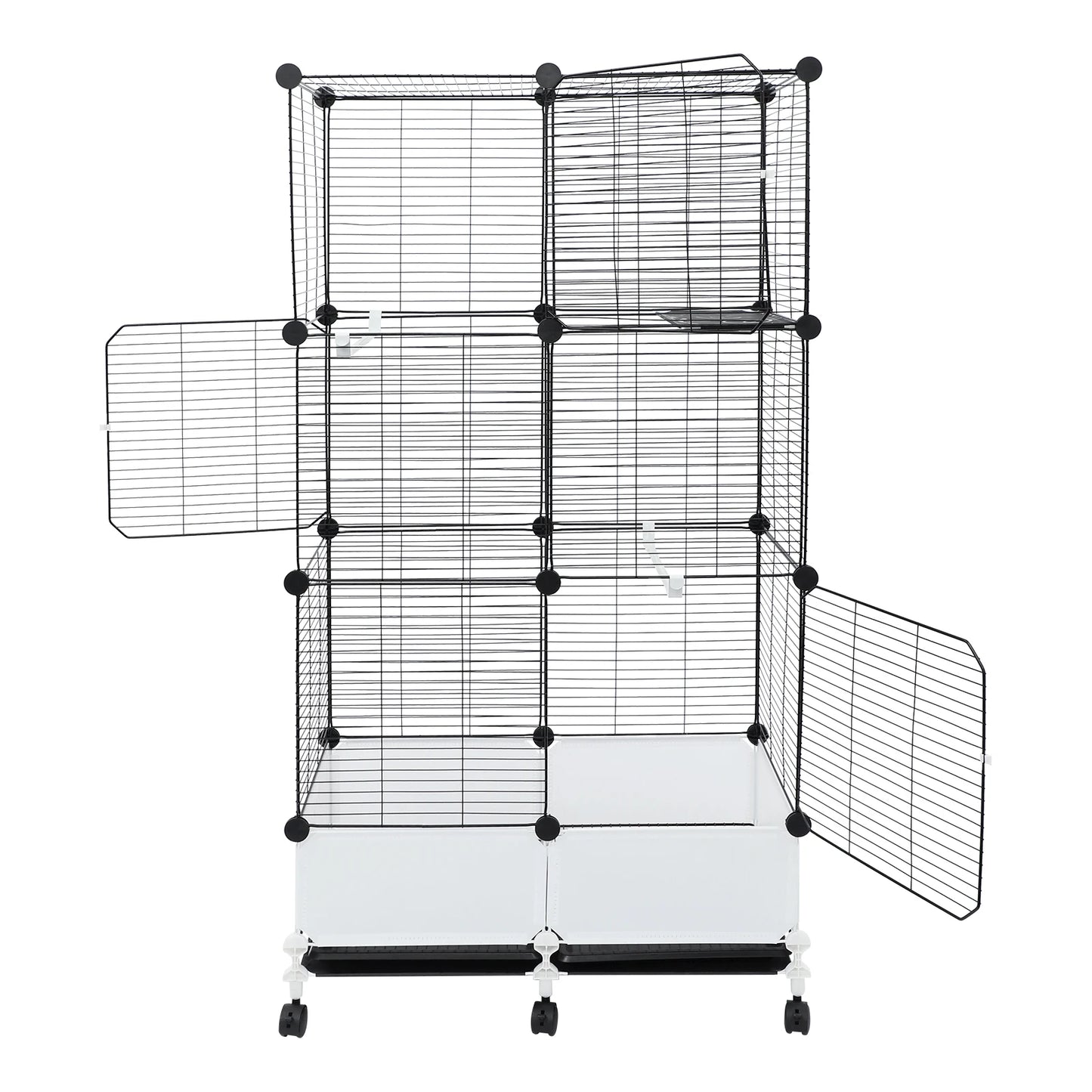Large Parrot Cage With Splash Guard And Six Locking Wheels