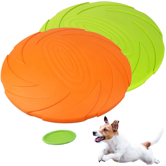 Dog Flying Disc 2 Pack Durable Rubber Floating Saucers