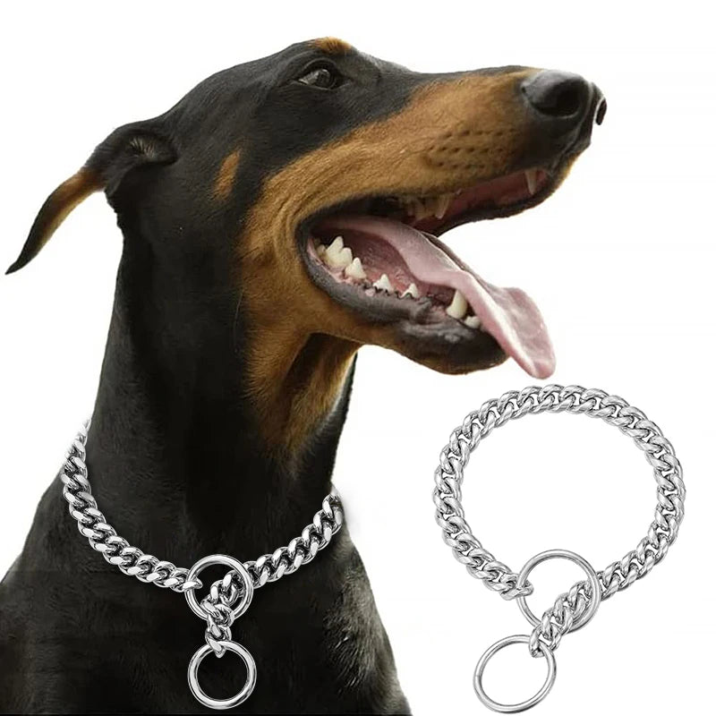 Stainless Steel Cuban Chain Collar for Dogs