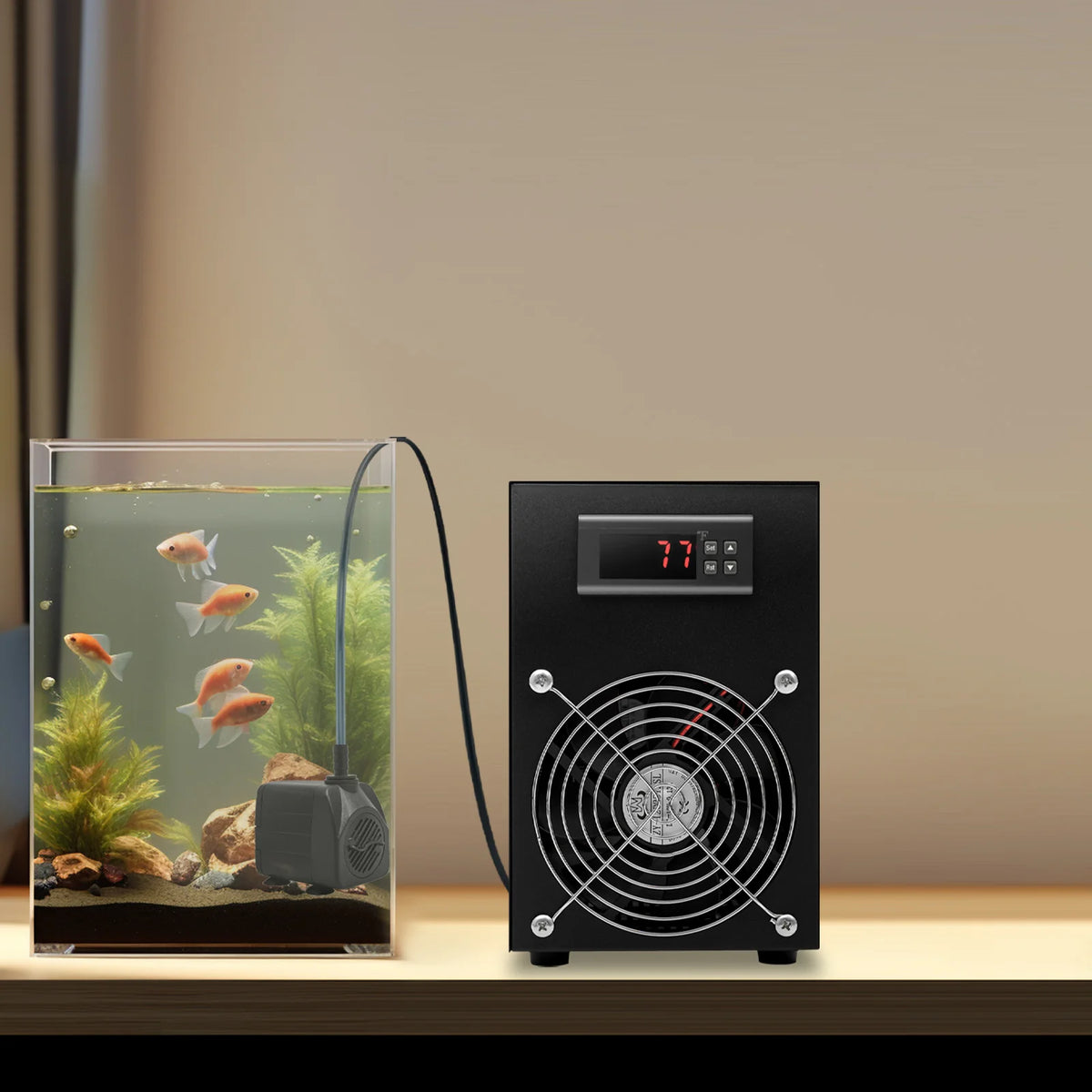 Digital Aquarium Chiller With Adjustable Temperature Display Panel