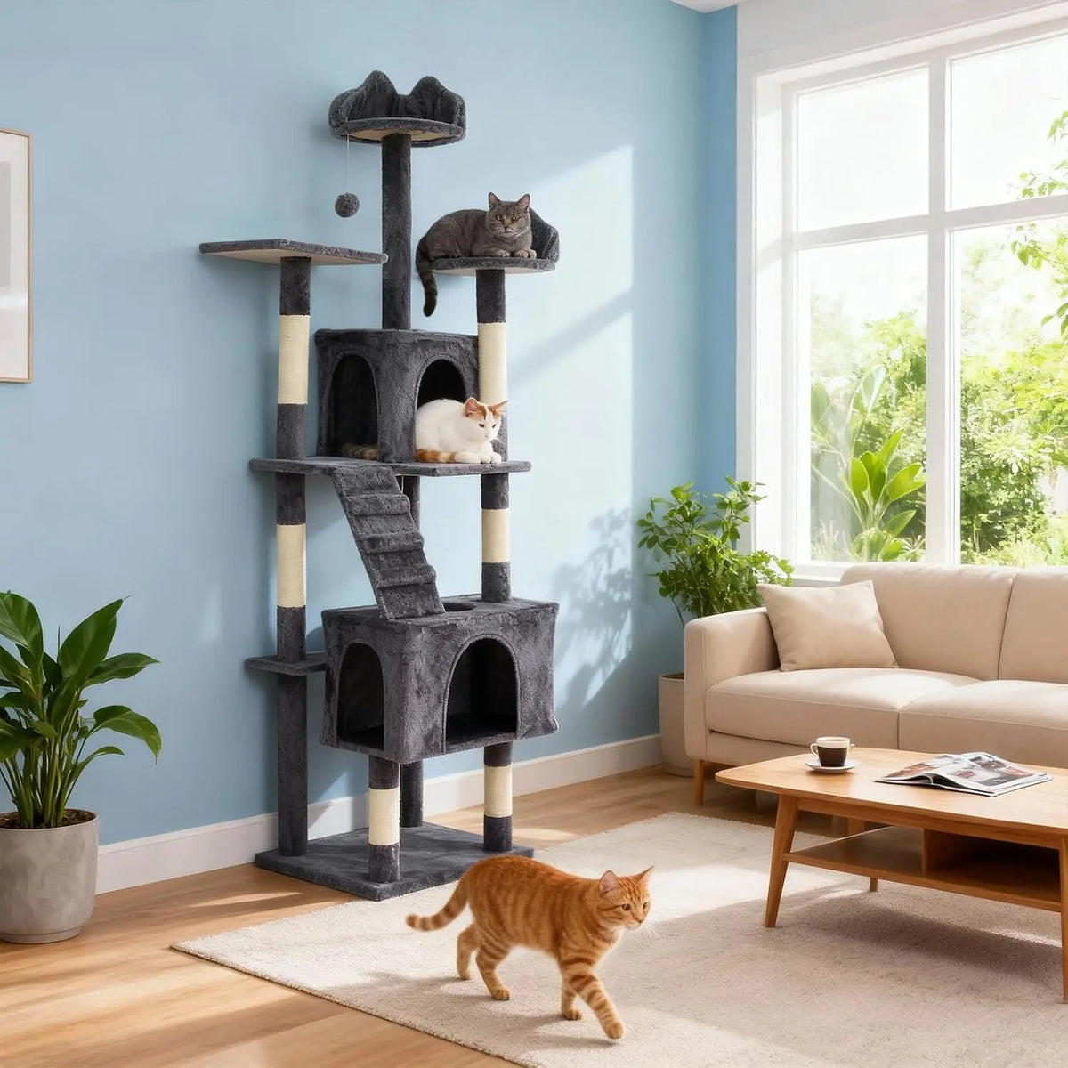 Garvee Cat Tree Tower With Scratching Posts Perches And Condos