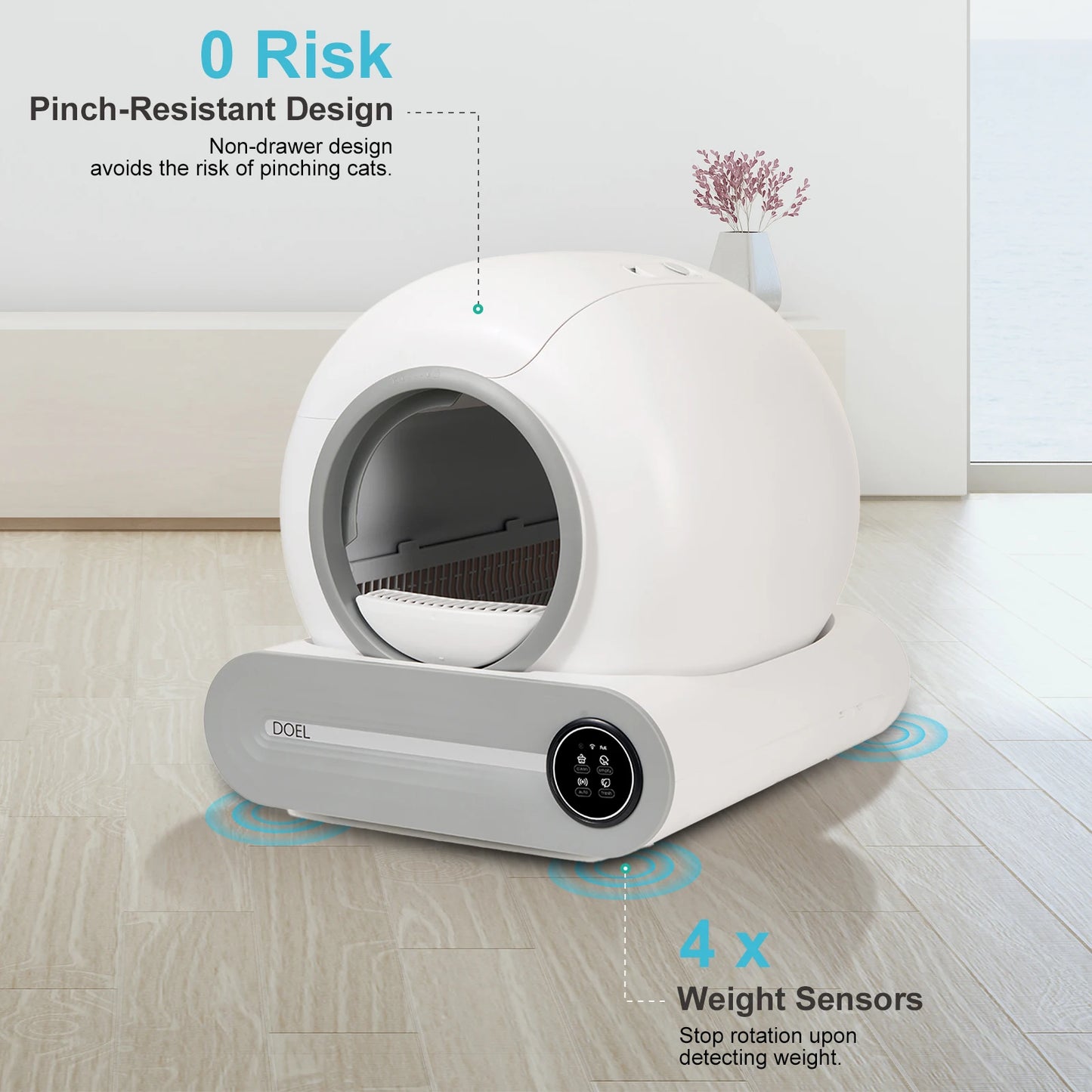 DOEL Self Cleaning Cat Litter Box Automatic WiFi App Control