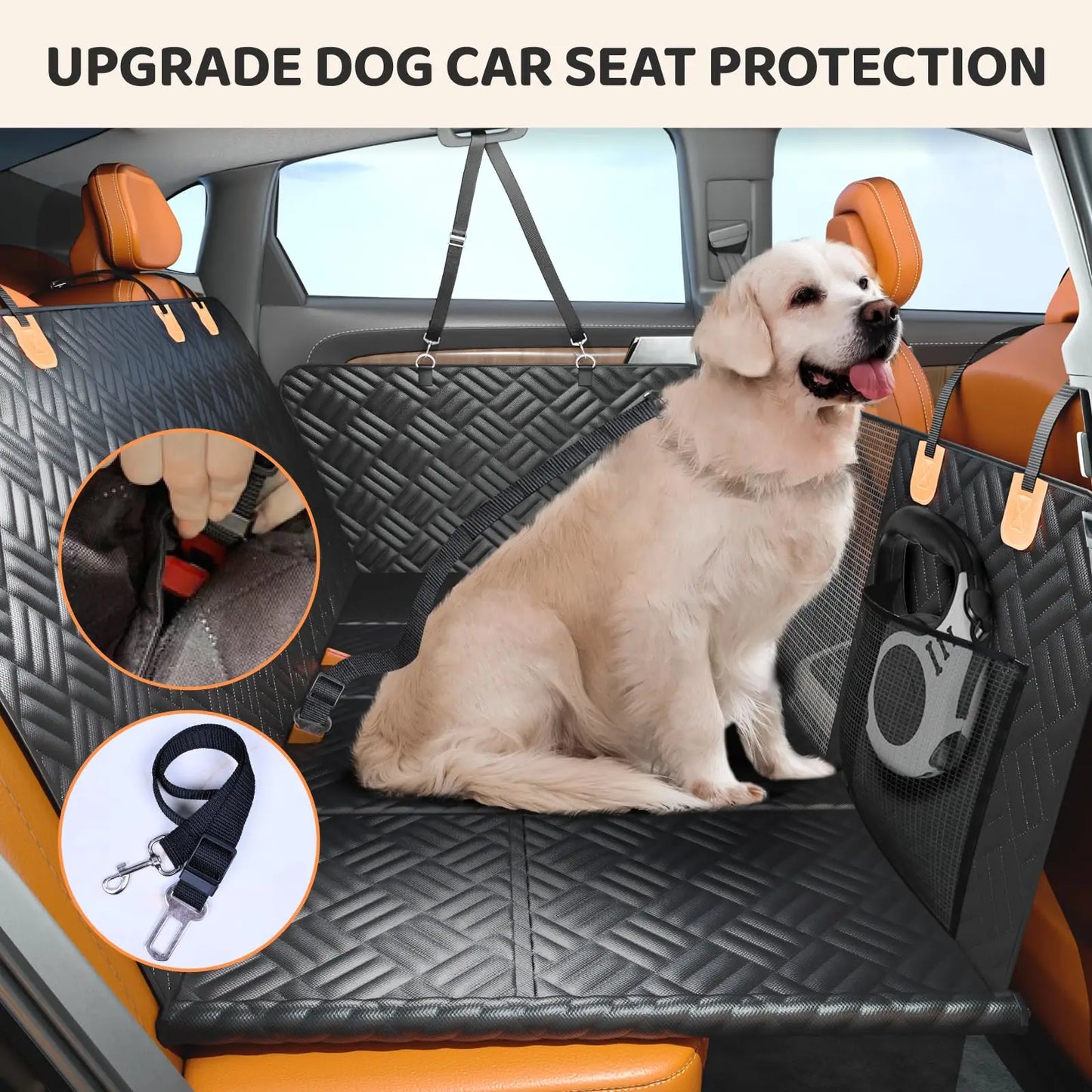 Rear Seat Dog Hammock Cover With Hard Bottom Extender 400lb
