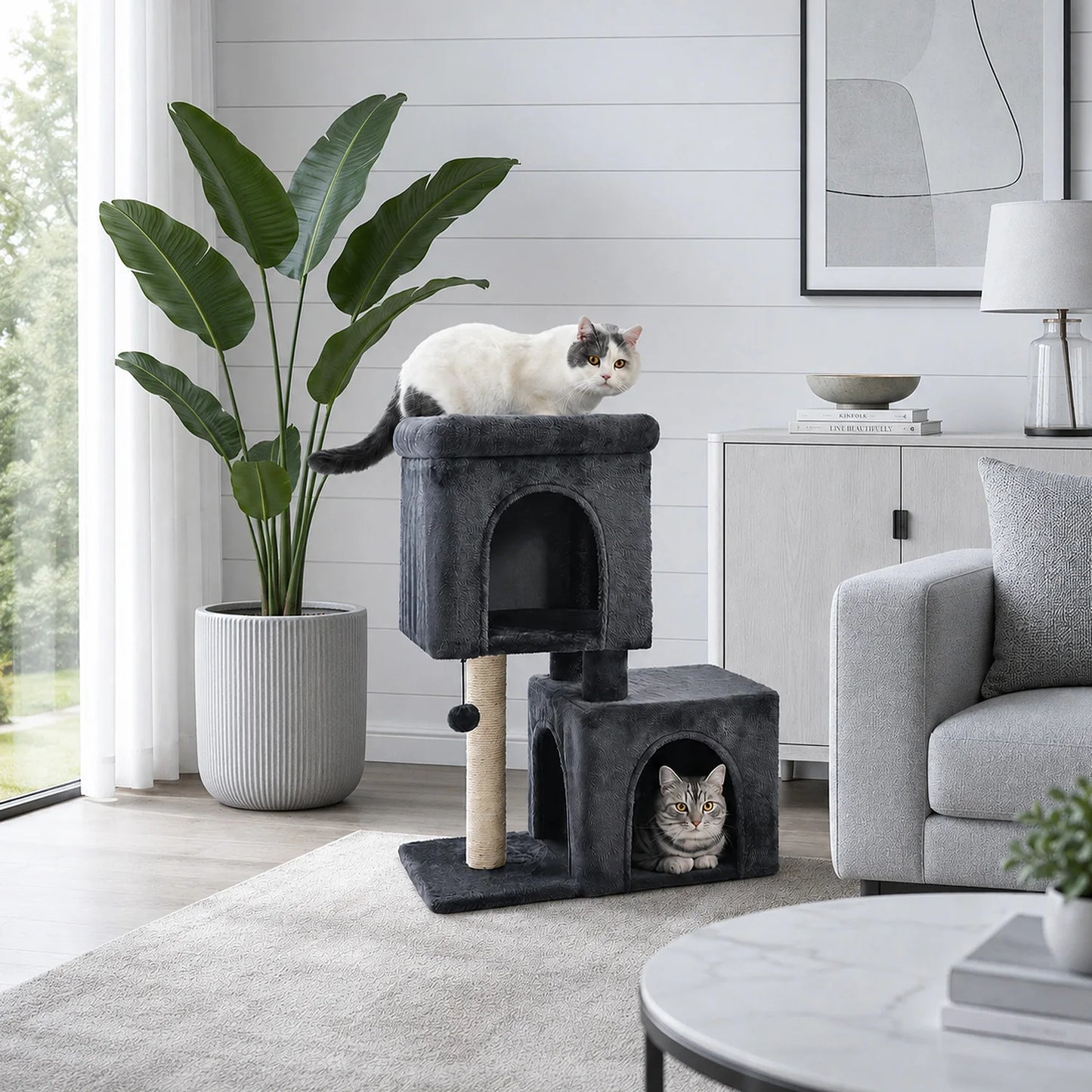 PAWZ Road Multi Level Cat Tree With Cozy Condos Indoor