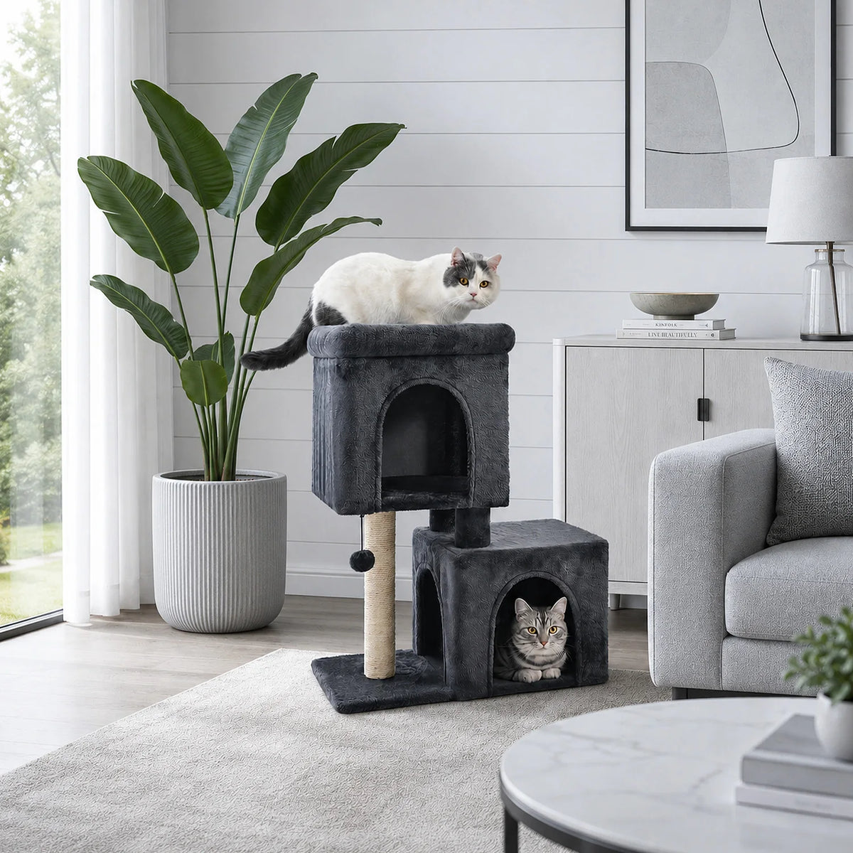 Pawz Road 30 Inch Cat Tree With Two Condos And Sisal