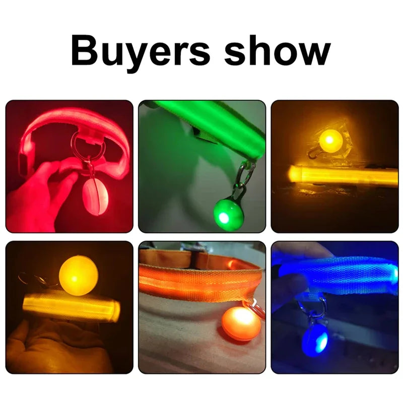 USB Charging Glowing Dog Collar With Pendant Detachable LED Light
