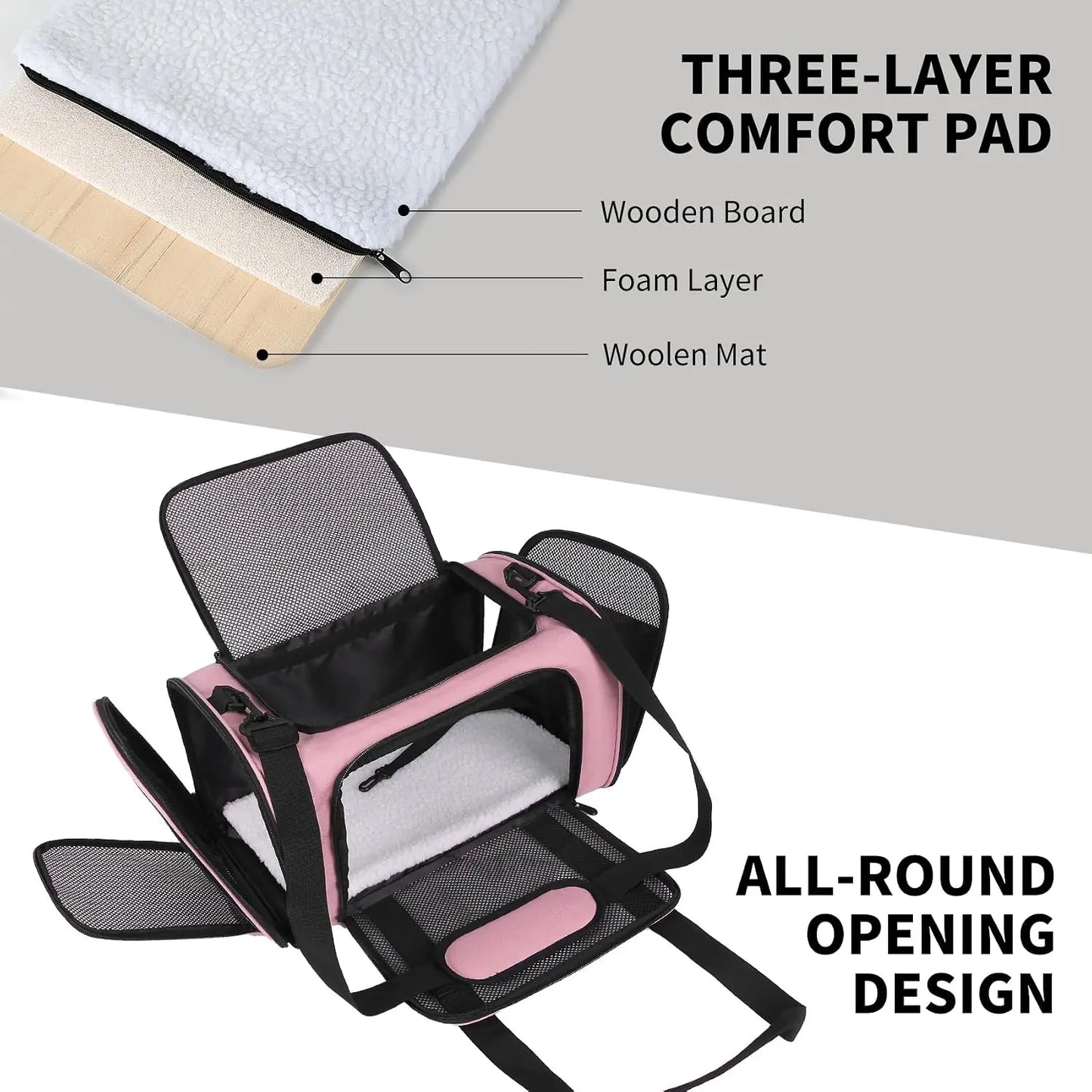 Soft-Sided Cat Carrier for Small Pets up to 16 lbs with Airline-Friendly Design