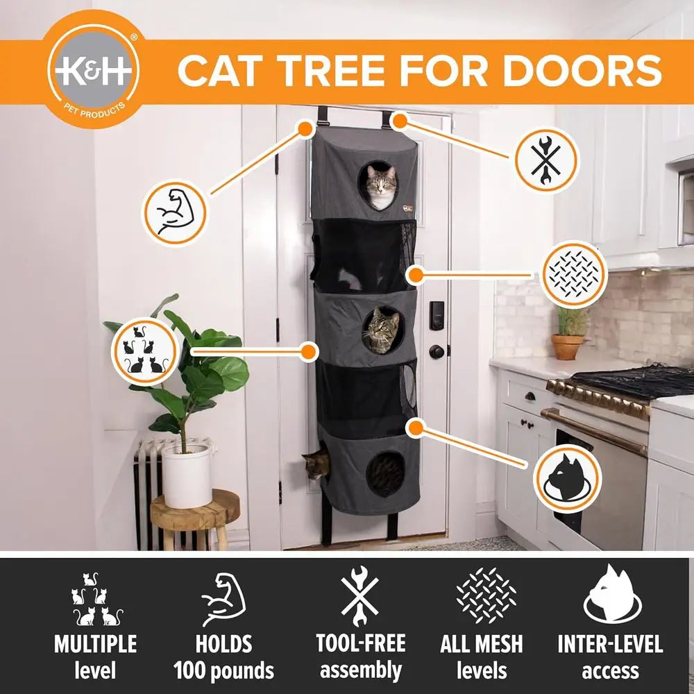 Hangin Cat Tree Condo 5 Level Door Mounted Cat Furniture
