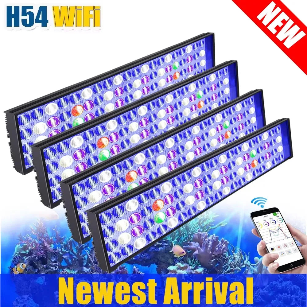 PopBloom WiFi Led Aquarium Light Full Spectrum Marine Reef Lamp