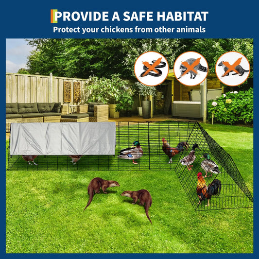 Heavy-Duty Chicken Run With Waterproof Cover Multi-Shape Chicken Tunnel For Yard Small Metal Chicken Cage For Ducks Rabbits