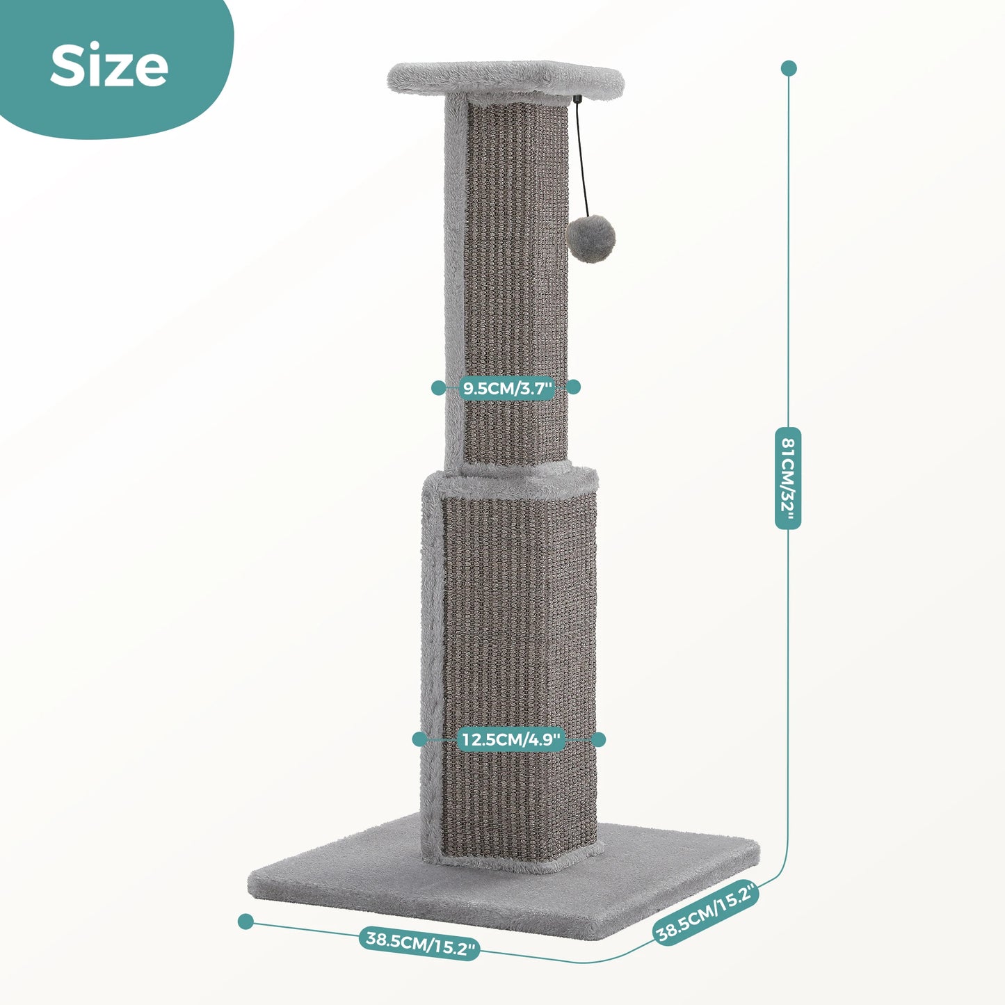 PAWZ Road Cat Scratching Post For Indoor Cats With Sisal