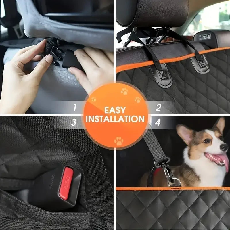 Dog Car Seat Cover Hammock Waterproof Non Slip Polyester Plaid