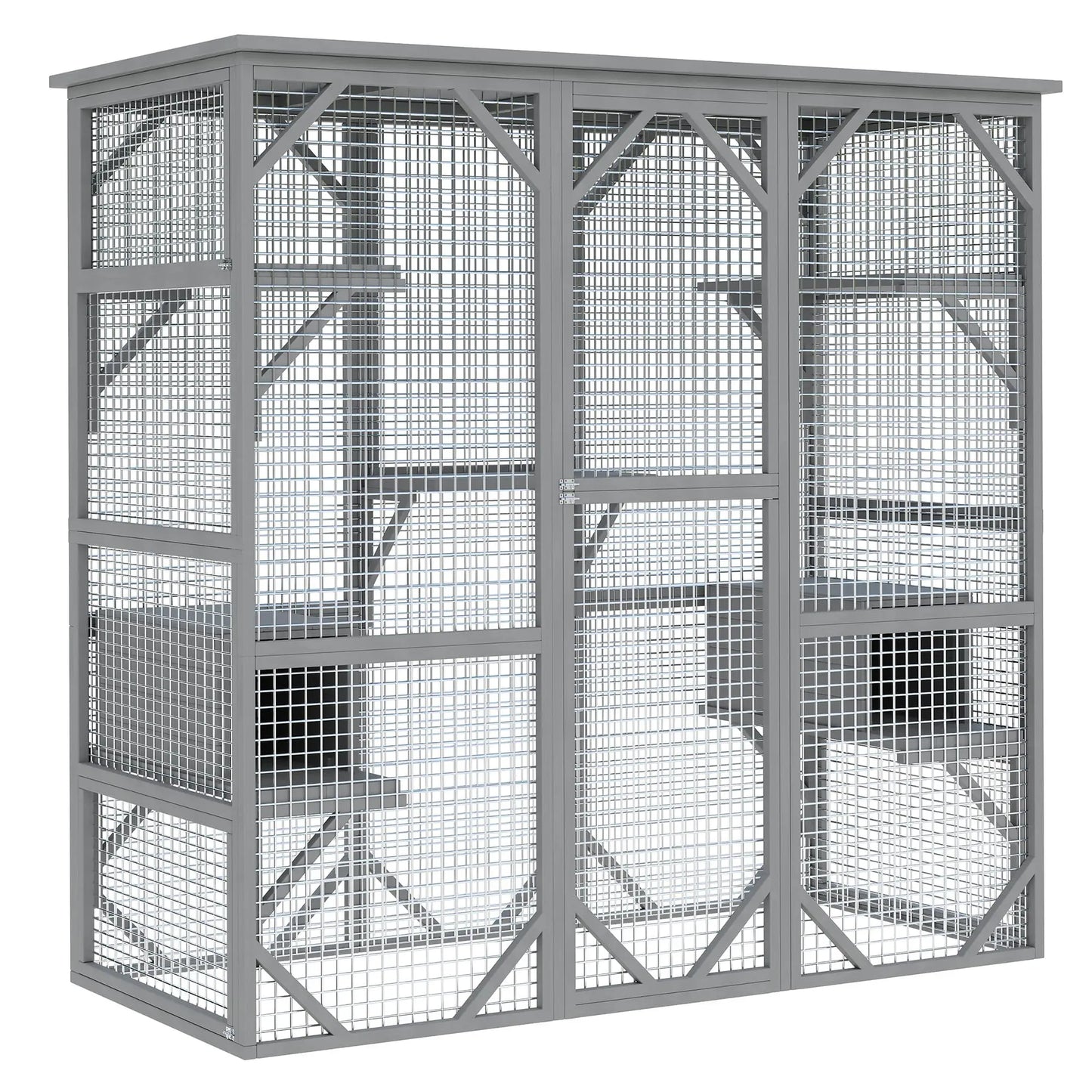 HiMISS Walk In Catio Enclosure With Window And Locking Doors