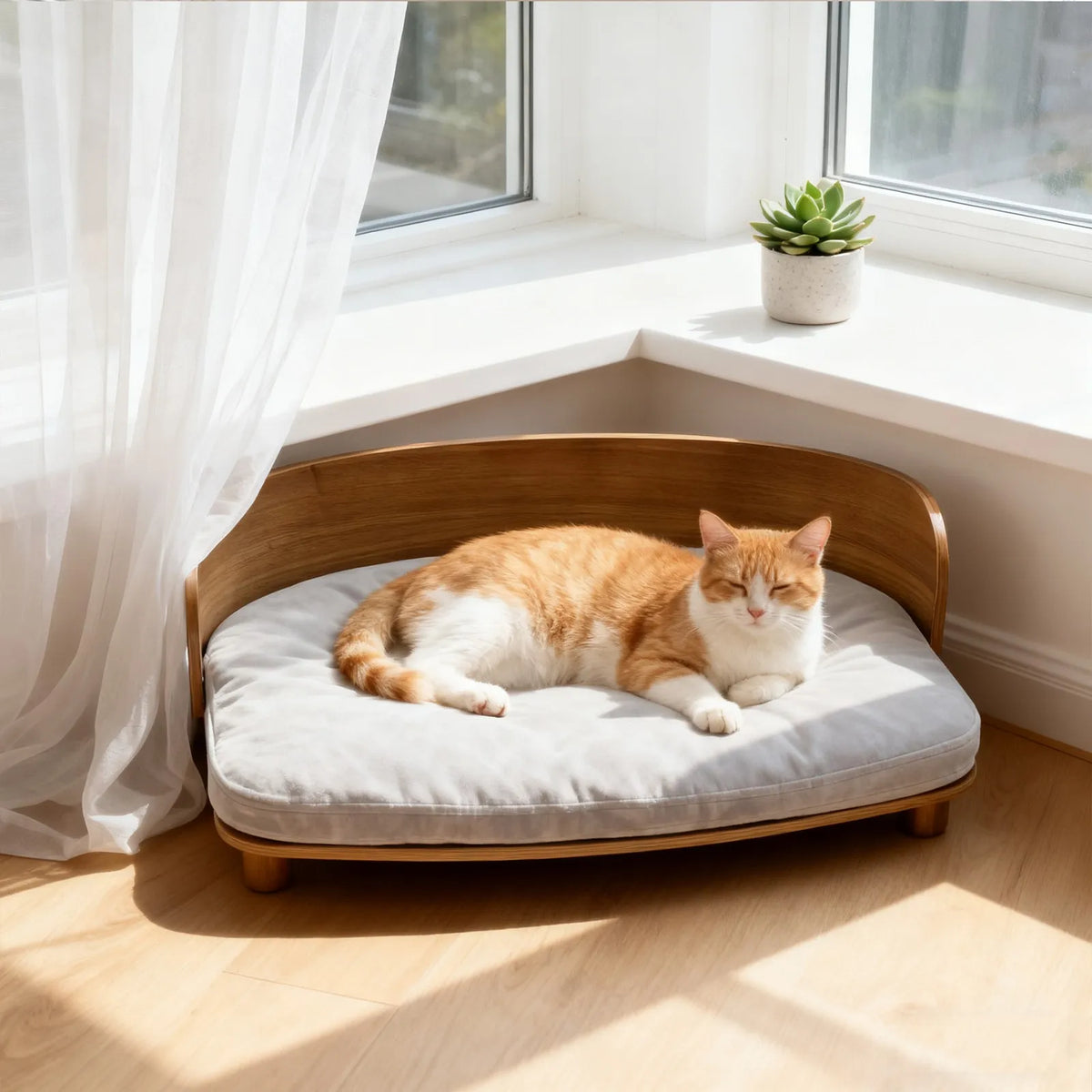 Borwart Elevated Wooden Pet Sofa Bed For Dogs And Cats