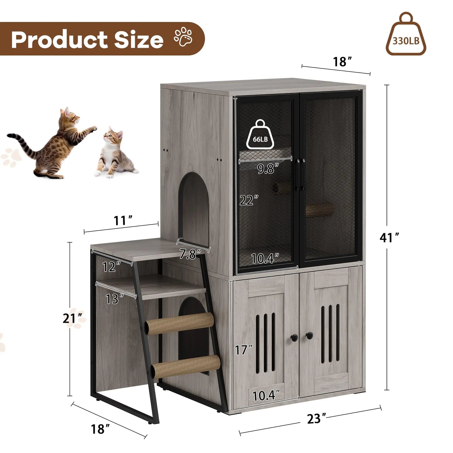 HiMISS Multifunctional Cat Litter Box Furniture Enclosed With Doors
