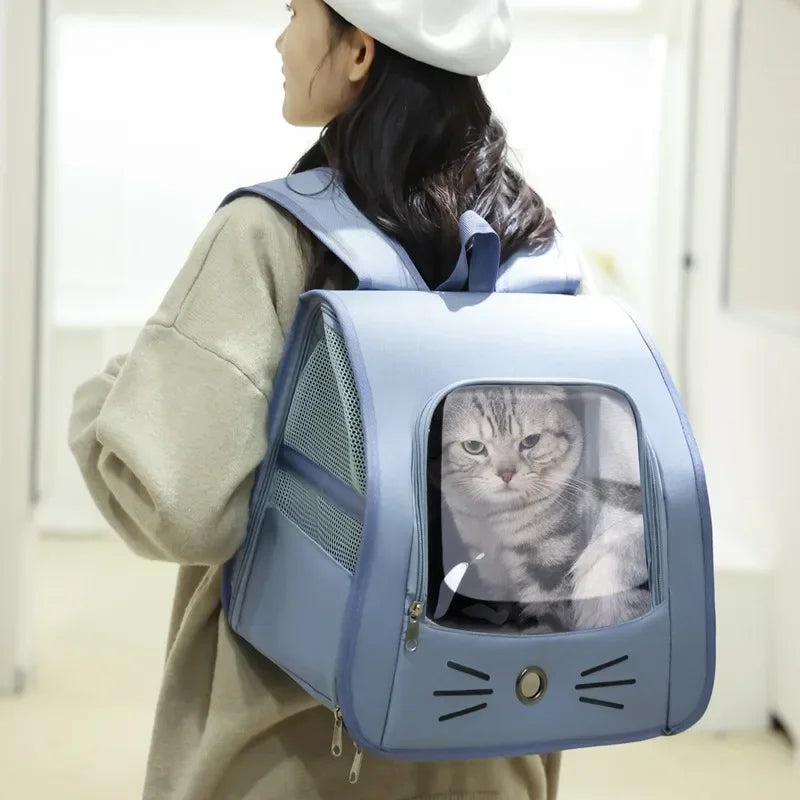 Cat Carrier Backpack for Small Dogs Outdoor Breathable Transport Bag