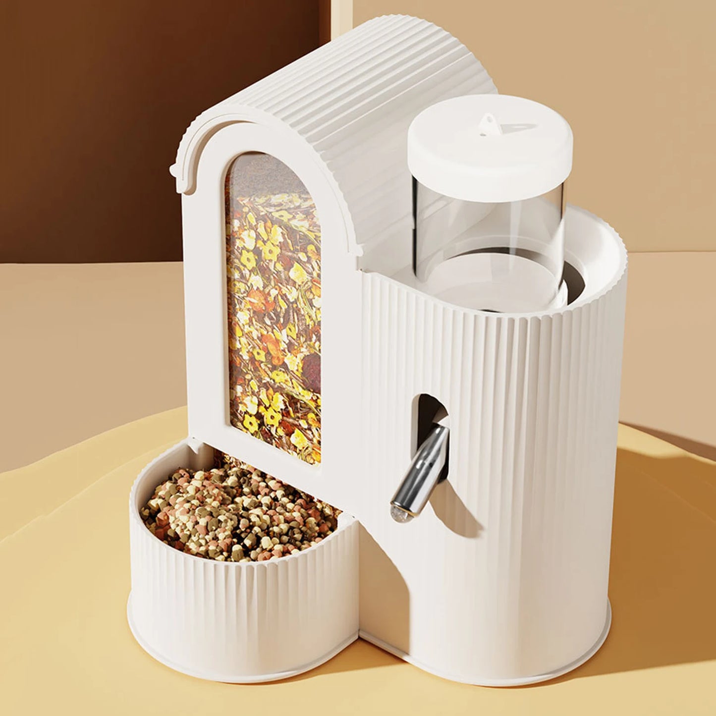 Alloet 2 In 1 Automatic Food Bowl Waterer For Pets