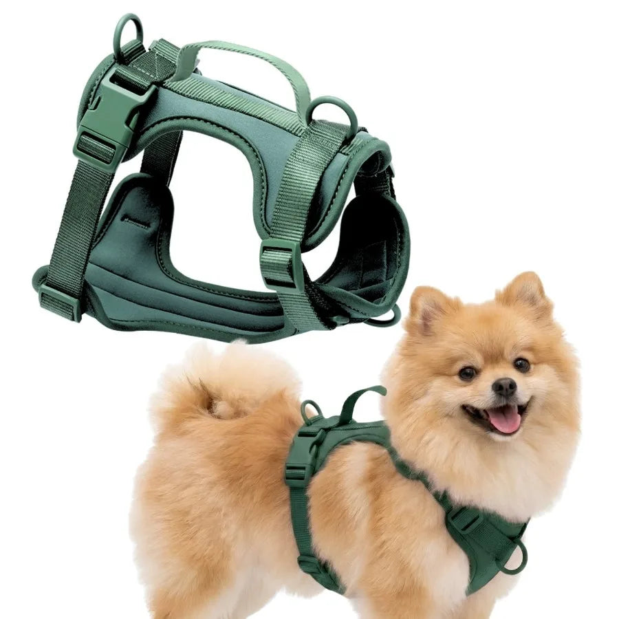Adjustable Dog Harness with Lift Handle, Soft PVC Breathable Pet Vest S, Black