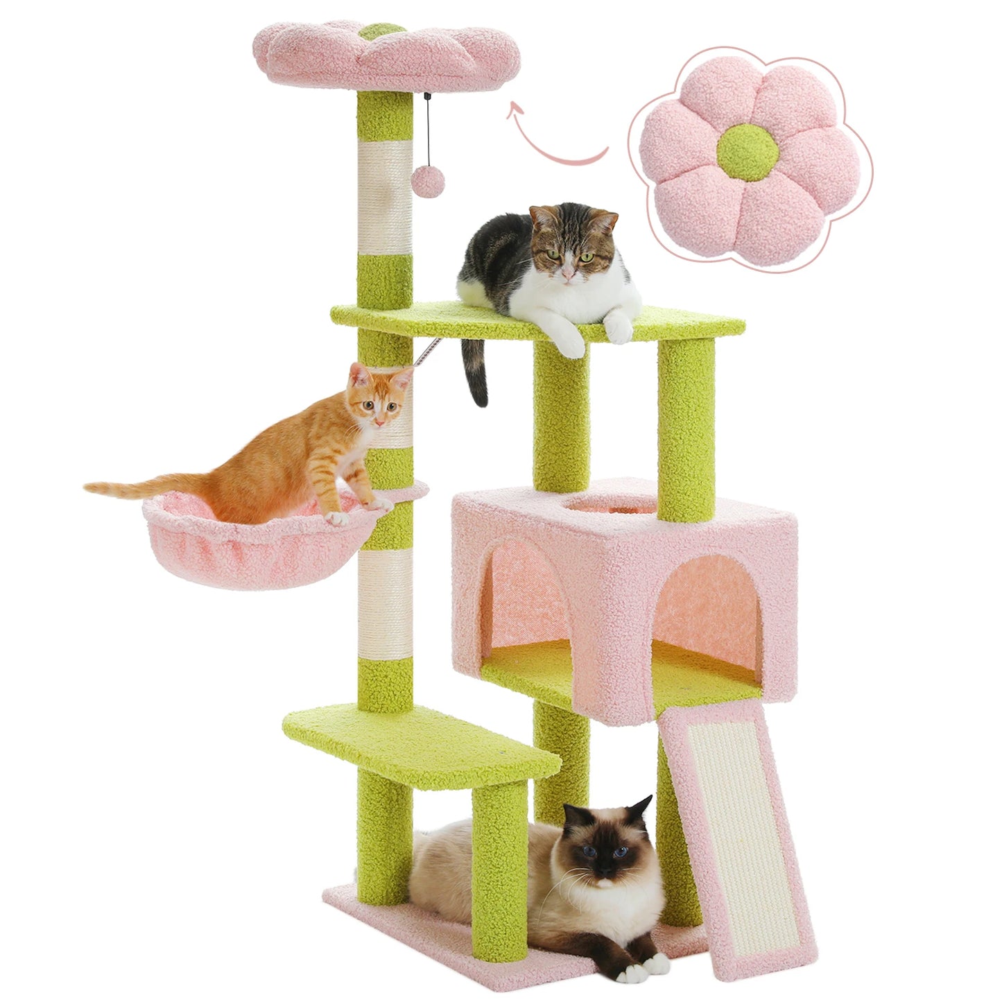 PAWZ Road Flower Cat Tree Scratching Posts Sisal Covered