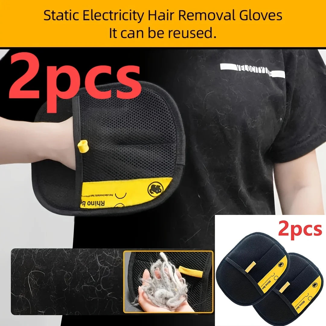 Pet Hair Removal Gloves Double Sided Grooming For Shedding Control