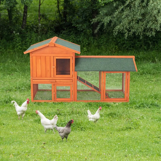 Wooden Chicken Coop Hen House Rabbit Hutch With Waterproof Roof