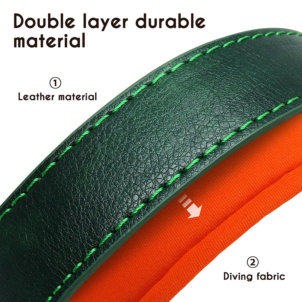 Didog PU Leather Nameplate Dog Collar With Engraving