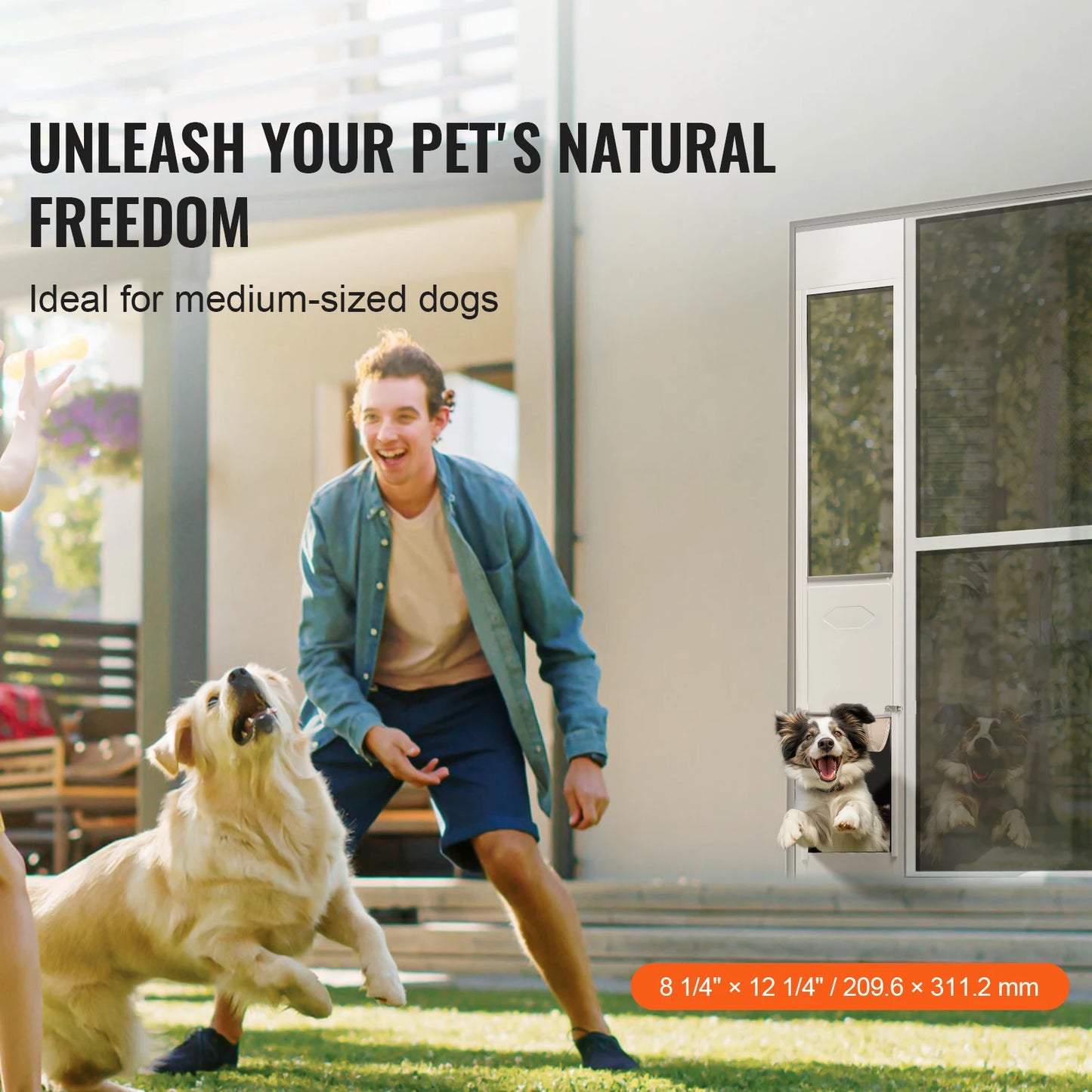 Adjustable Dog Door For Sliding Glass Door Aluminum Frame