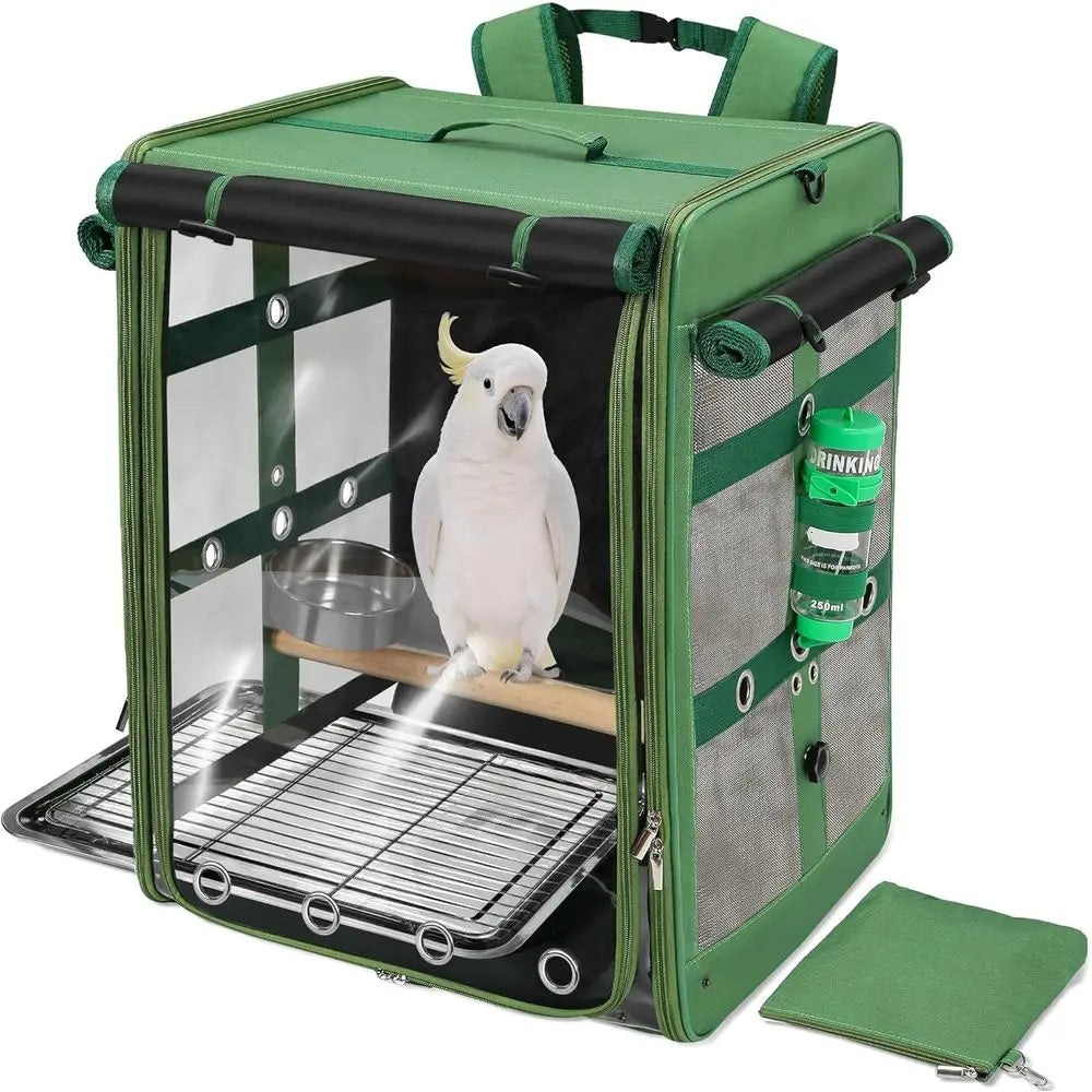 Bird Carrier Travel Cage For Parrots And Cockatoos Backpack Style
