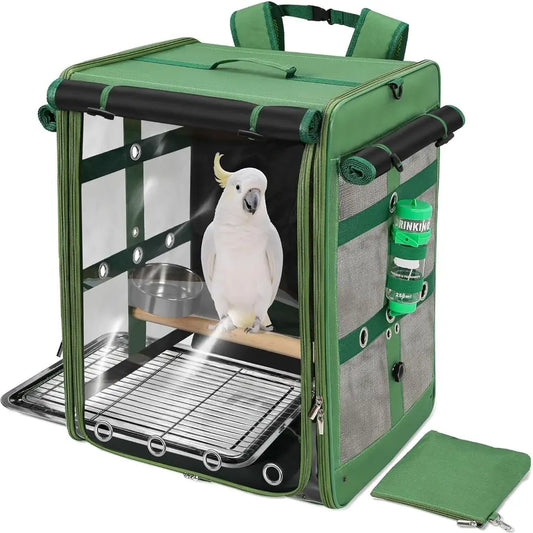 Bird Carrier Travel Cage For Parrots And Cockatoos Backpack Style