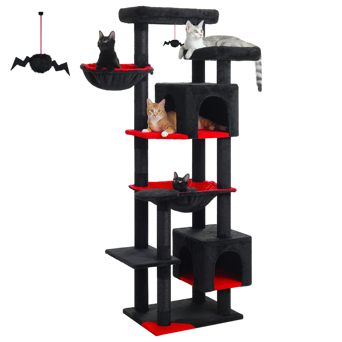 PAWZ Road Tall Cat Tree With Five Levels Hammock And Scratching Posts