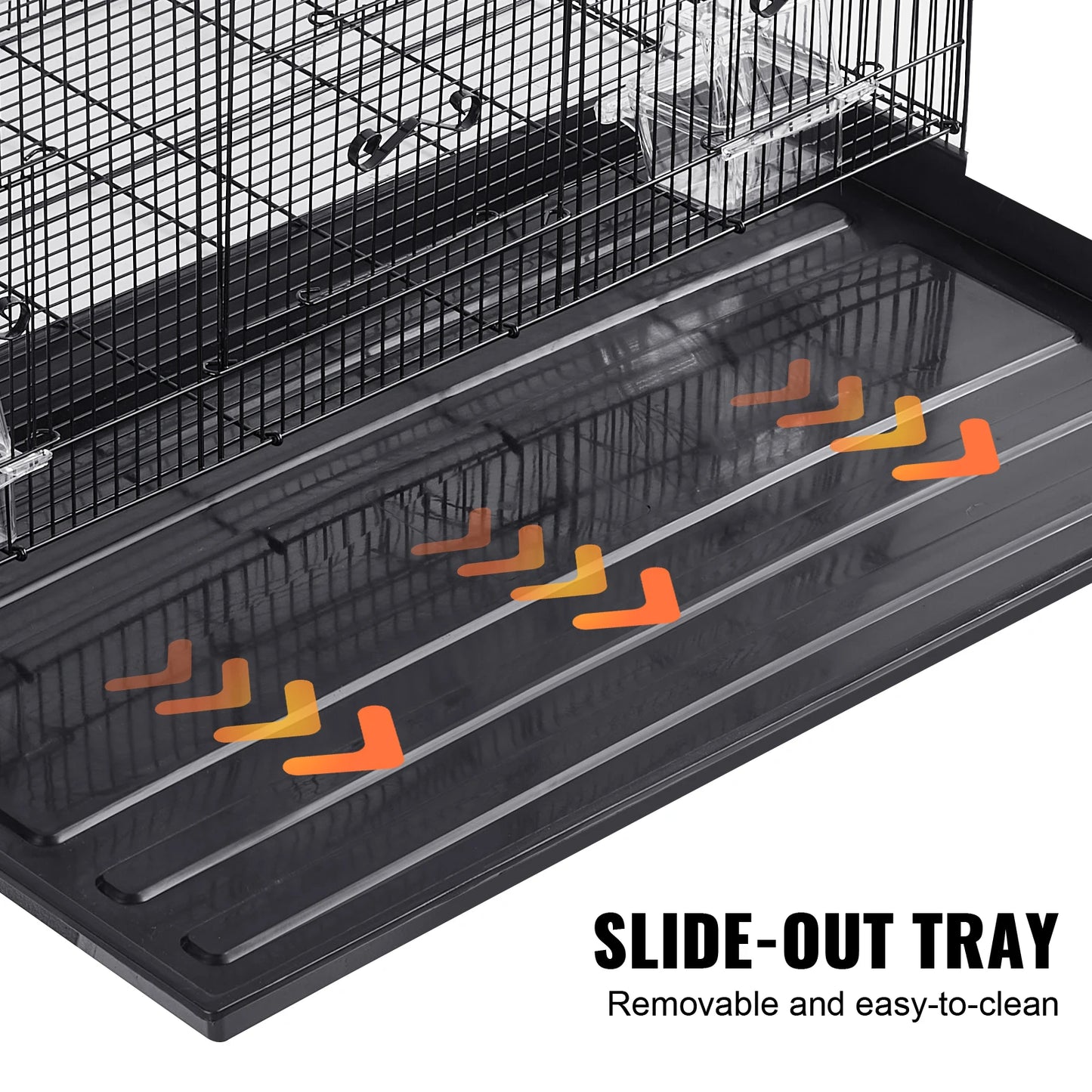 SucceBuy Metal Bird Cage With Rolling Stand For Parrots Budgies