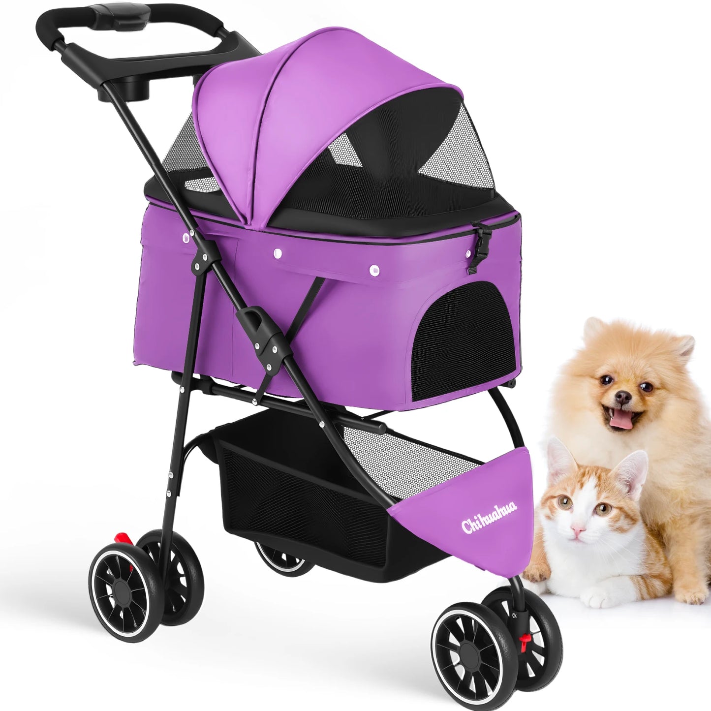 Chihuahua Pet Stroller For Dogs Cats Foldable Travel Carrier
