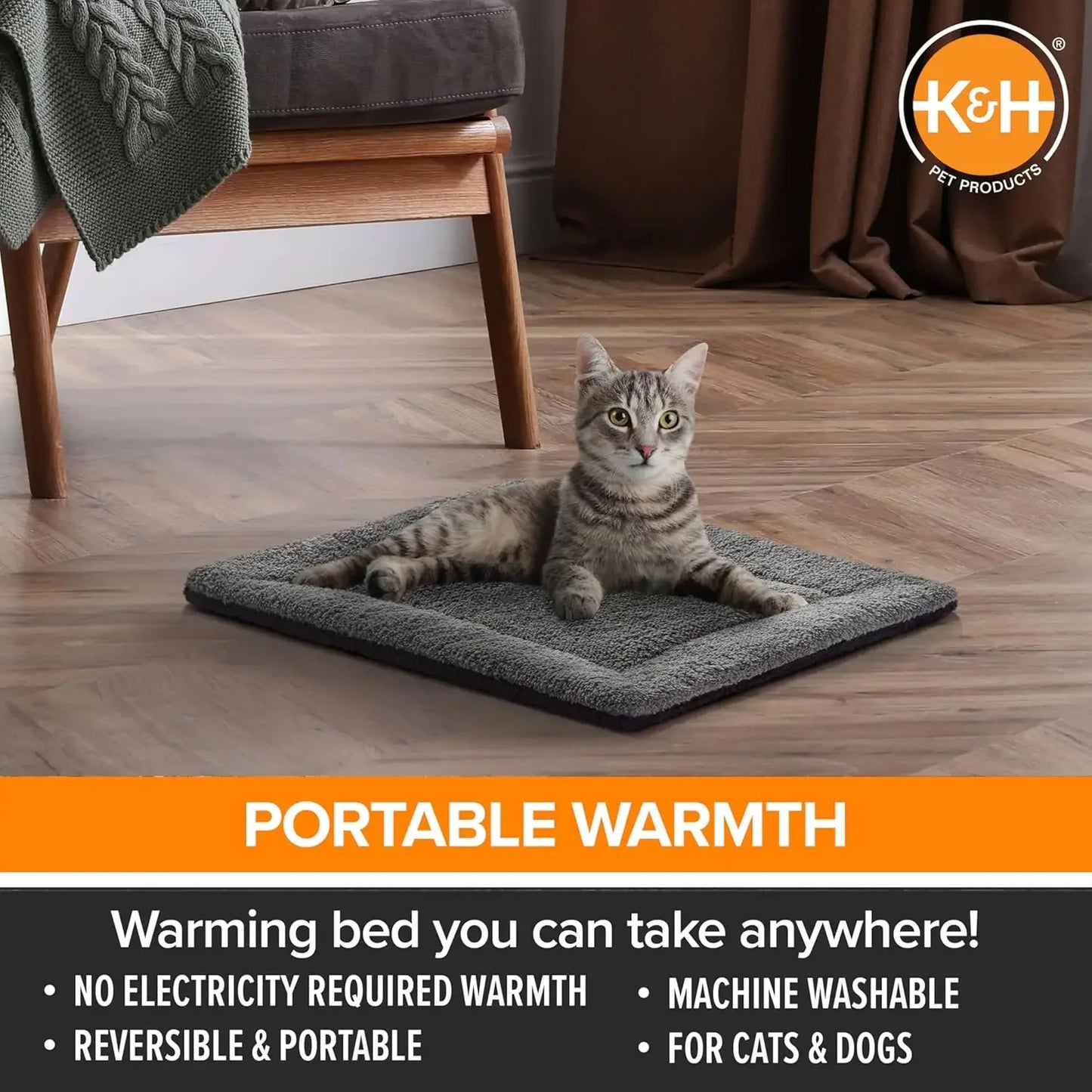 Self-Warming Cat Bed Pad, Self Heating Pad for Outdoor Cat Houses, Warming Mat for Indoor Pet Beds & Furniture, Reversible Blank