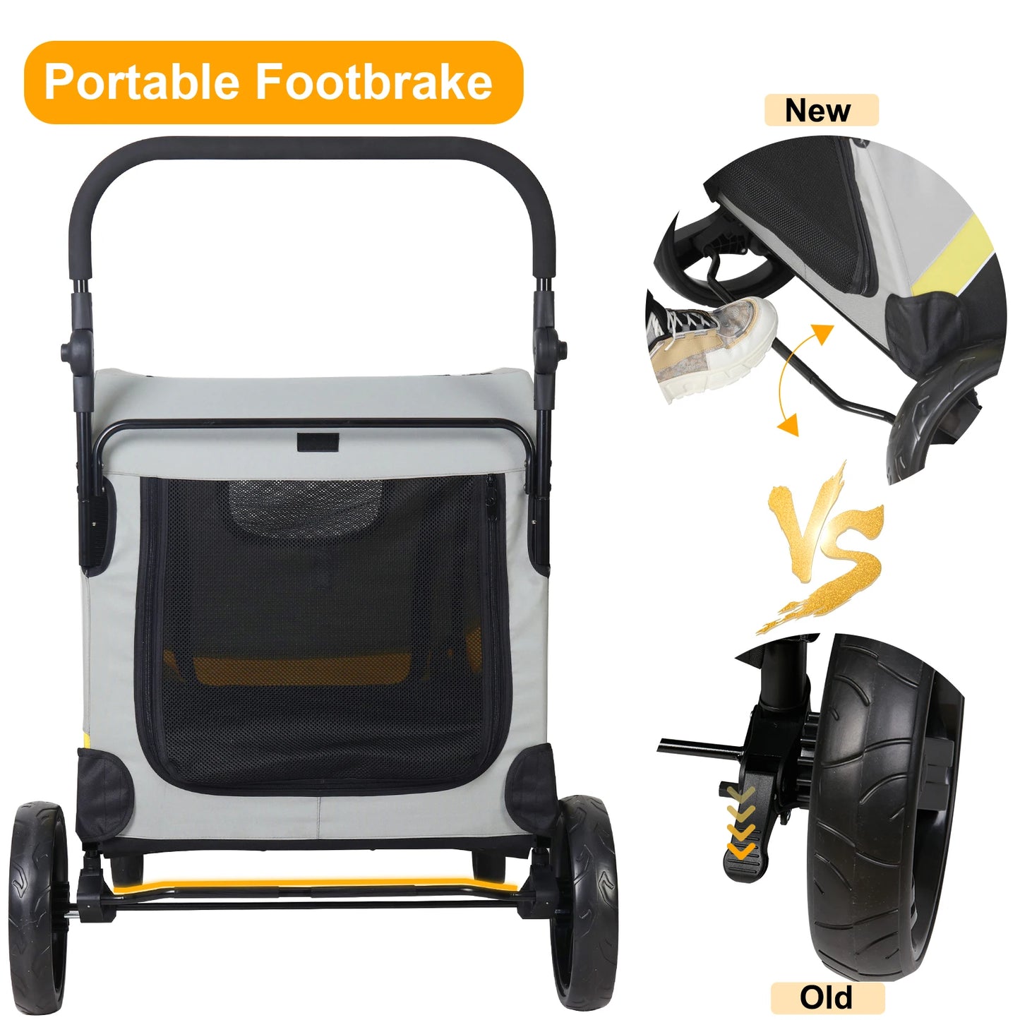 Pet Stroller For Two Dogs Folding Jogger Wagon With Divider