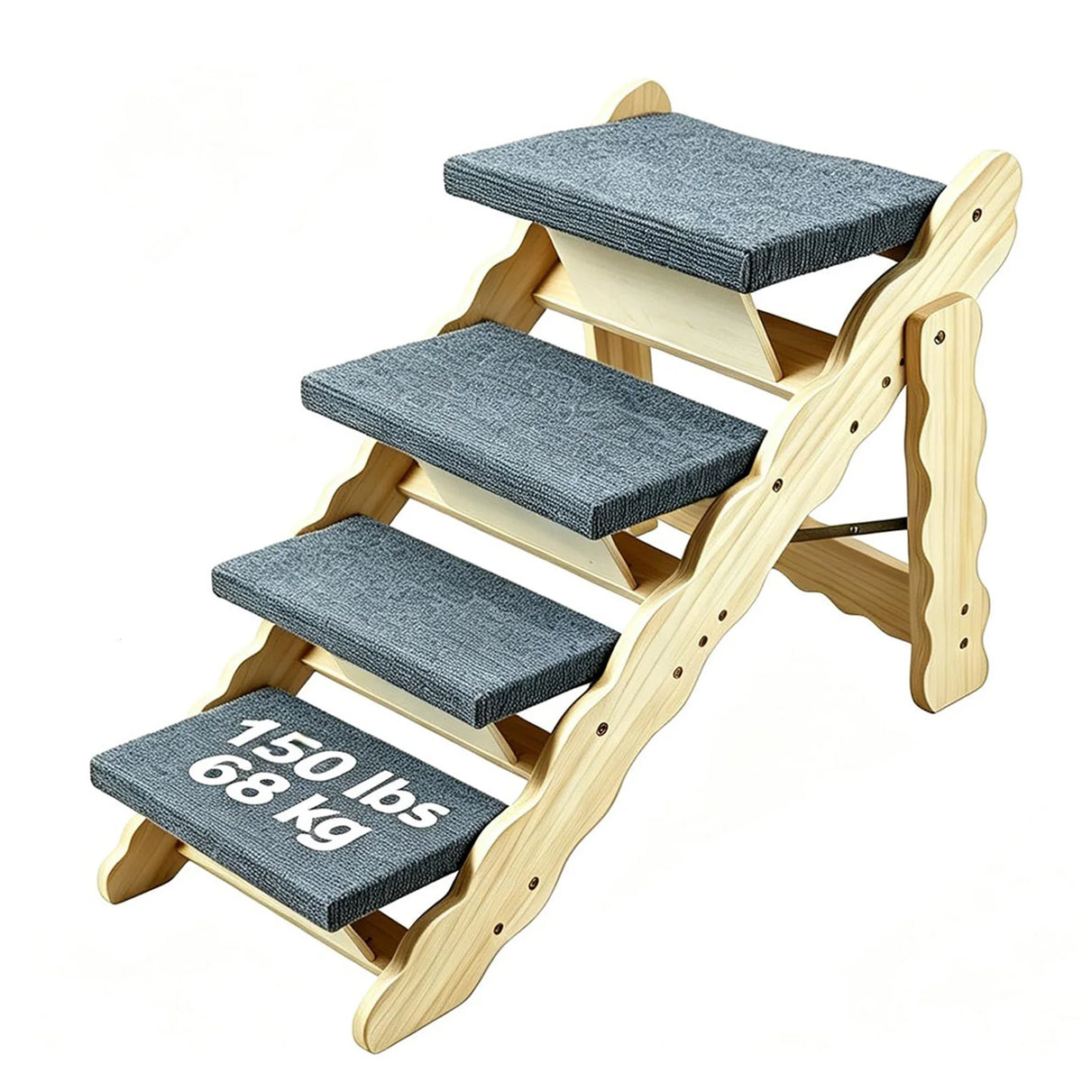 DishyKooker Wooden Pet Stairs And Portable Dog Ramp