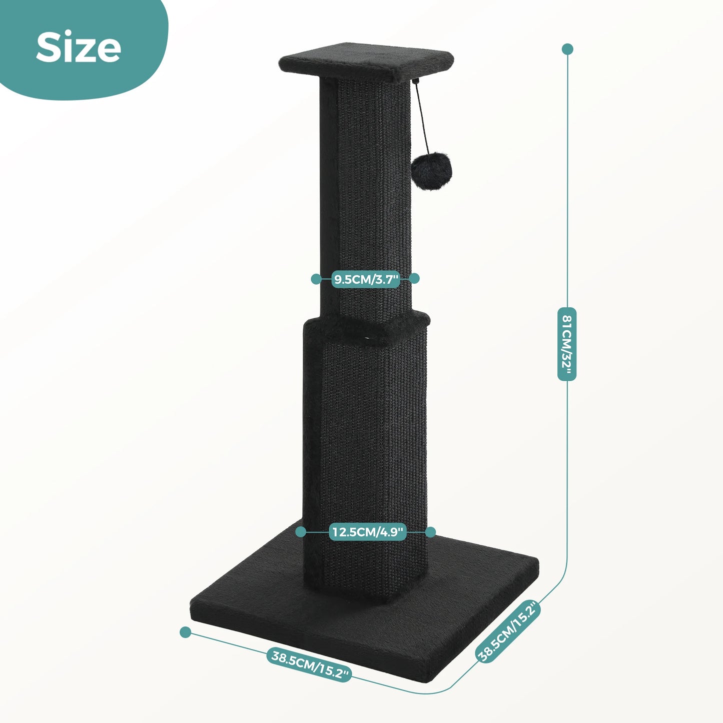 PAWZ Road Cat Scratching Post For Indoor Cats With Sisal