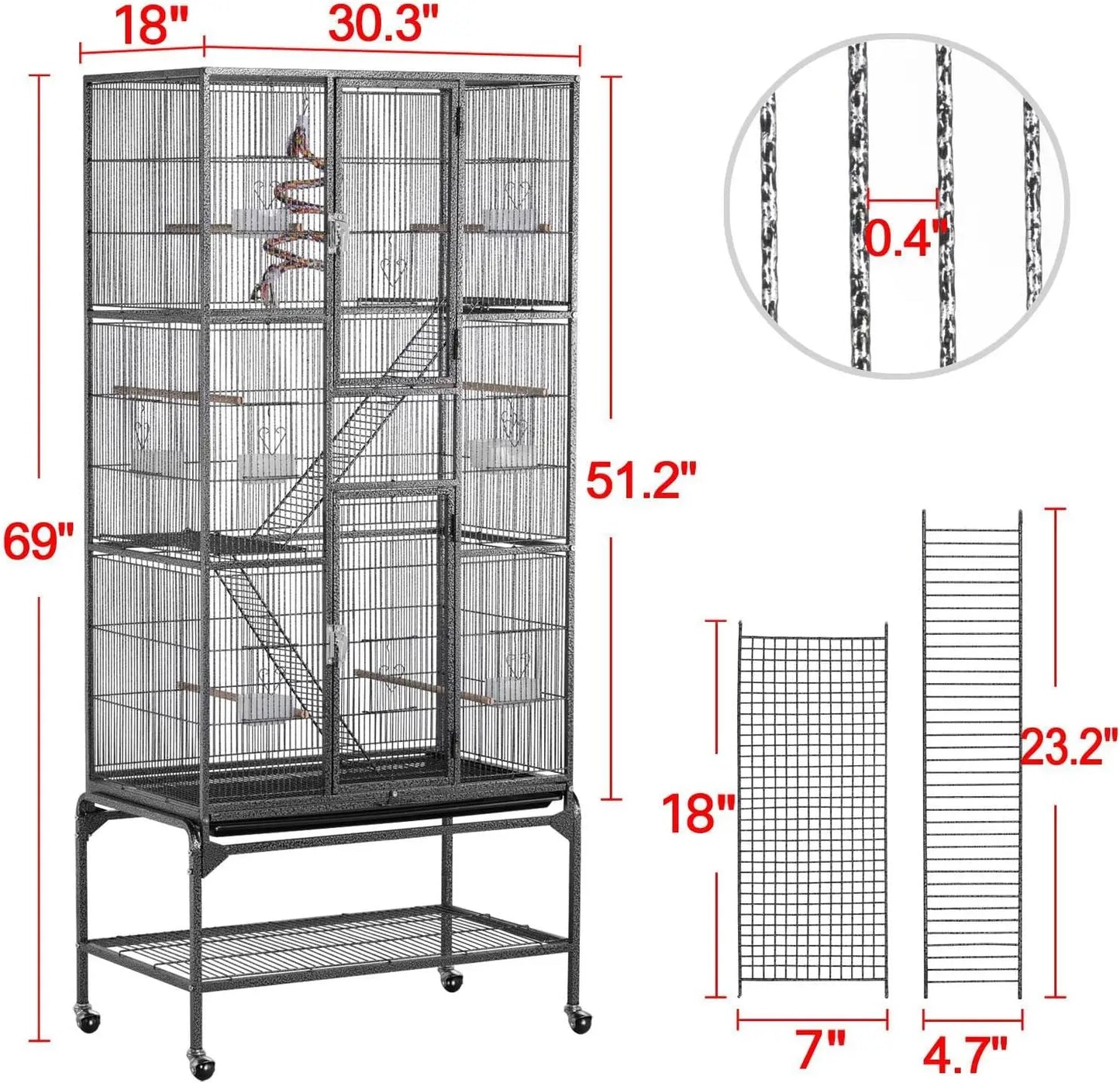 Iron Bird Cage For Parrots And Other Birds Indoor Use