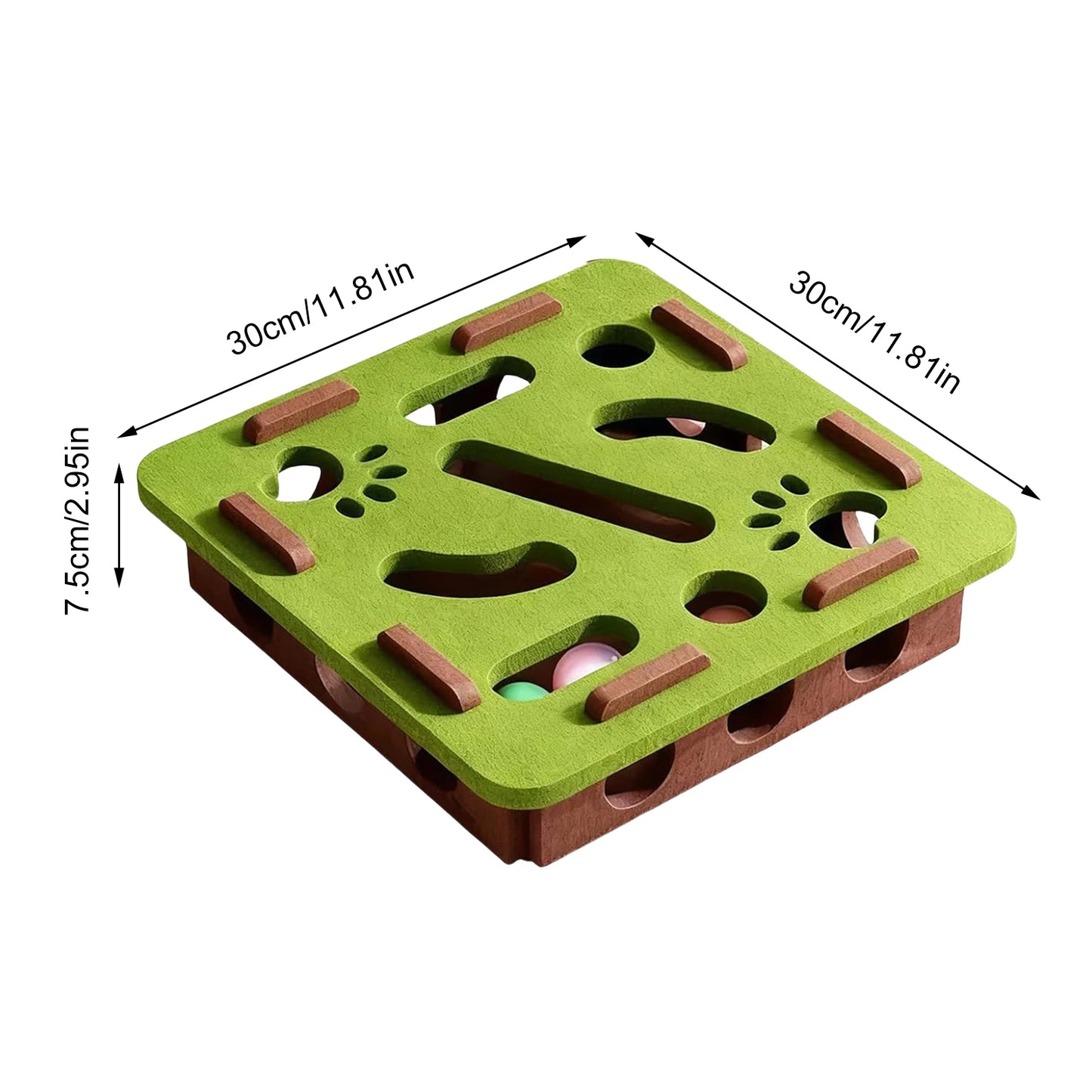 Alloet Cat Puzzle Box Enrichment Toy With Felt Maze Bells