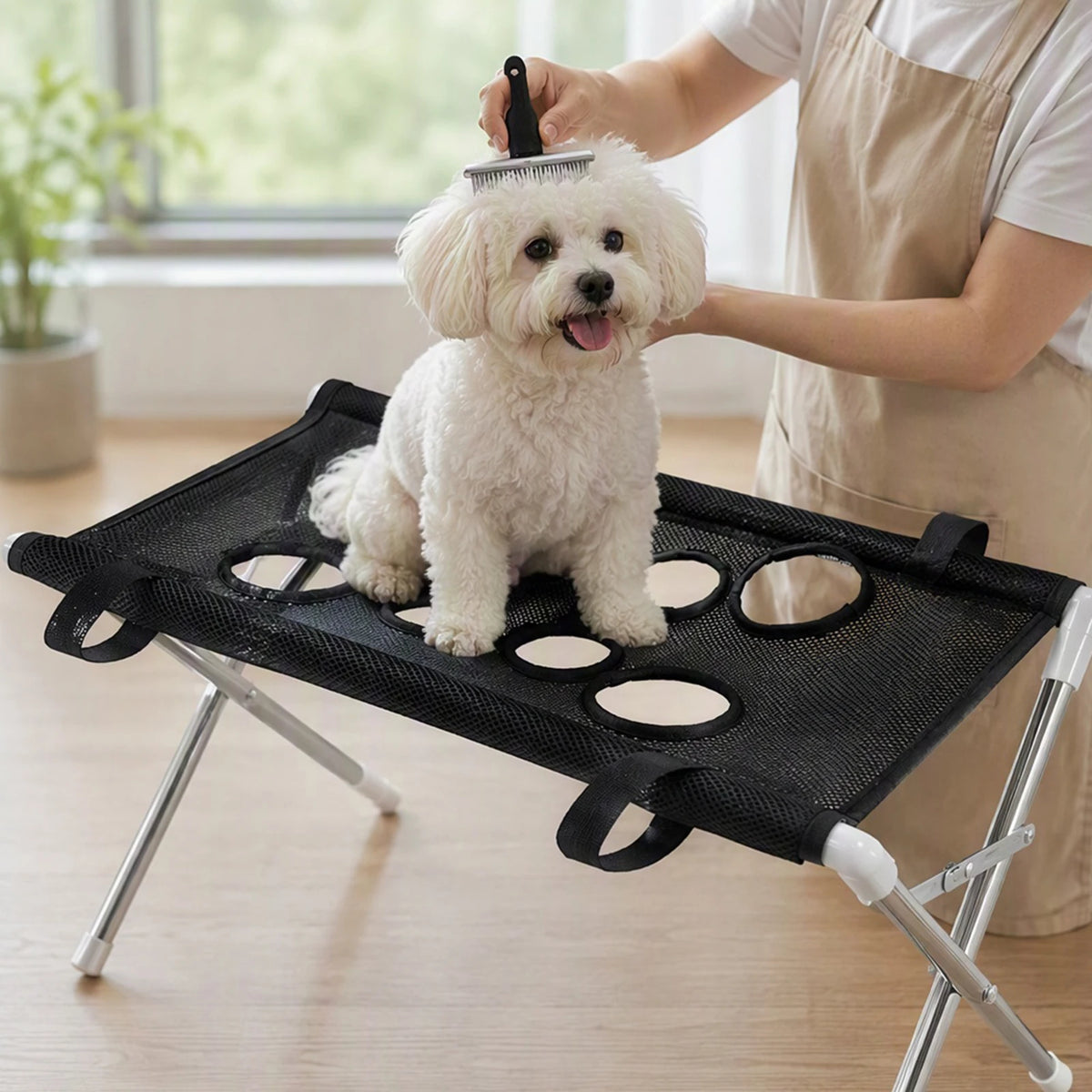 Foldable Pet Grooming Sling Dog Bath Hammock for Small Dogs Cats Nail Trimming Restraint Bag Mesh Fabric