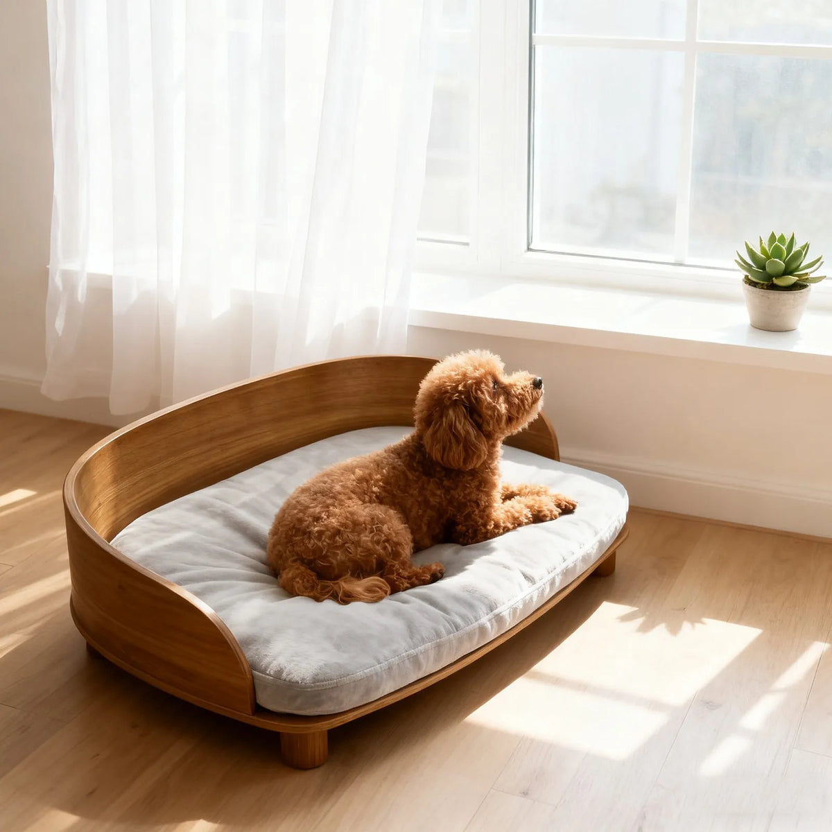 Borwart Elevated Wooden Pet Sofa Bed For Dogs And Cats