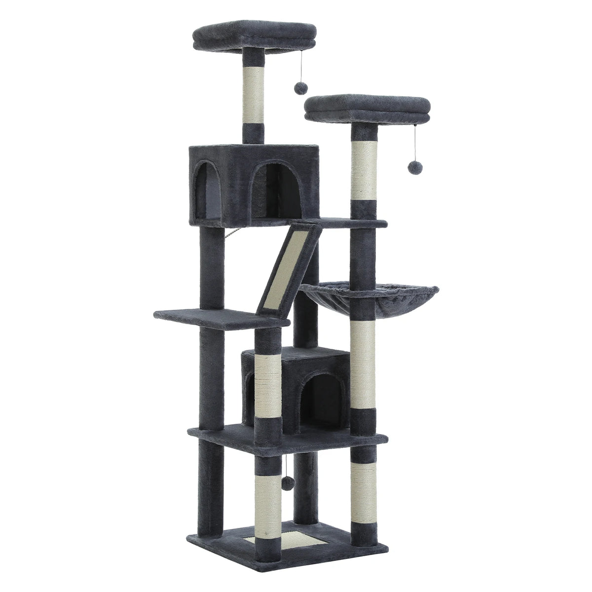 Pawz Road Large Multi-Level Plush Cat Tree With Scratching Posts