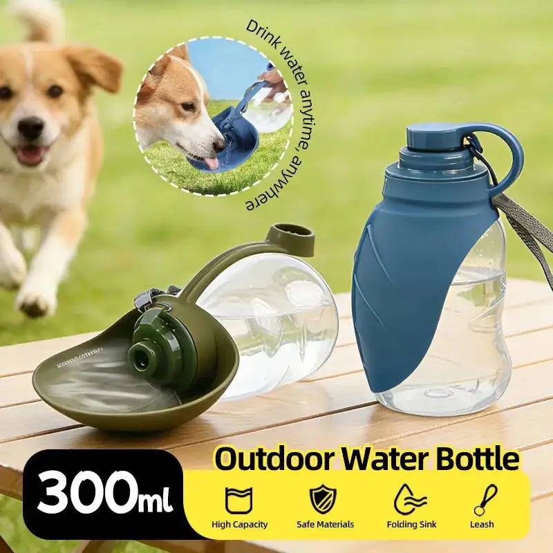 Portable Collapsible Dog Water Bottle With Silicone Drinking Cup