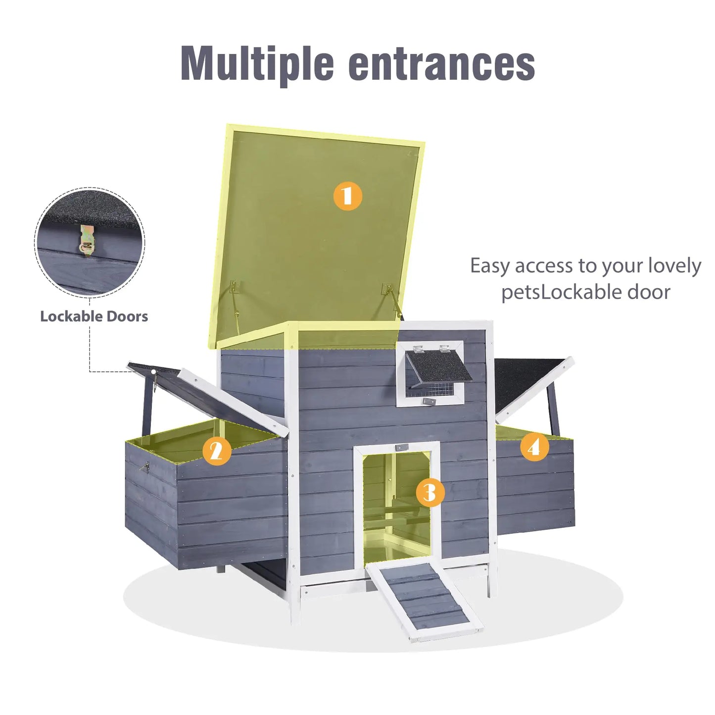 Outdoor Chicken Coop For Four Chickens With Waterproof Roof