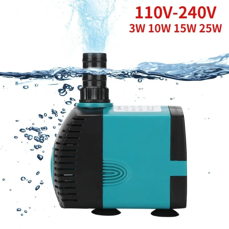 Ultra Quiet Submersible Aquarium Water Pump 110240V 3W 10W 15W 25W