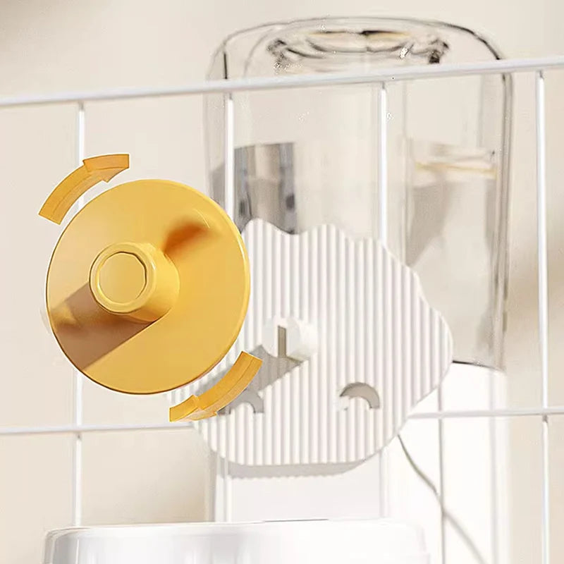 Hanging Bottle Auto Pet Feeder Cat Puppy Medium Capacity Gravity Refill PP Cage Household Young Pet Feeding Set