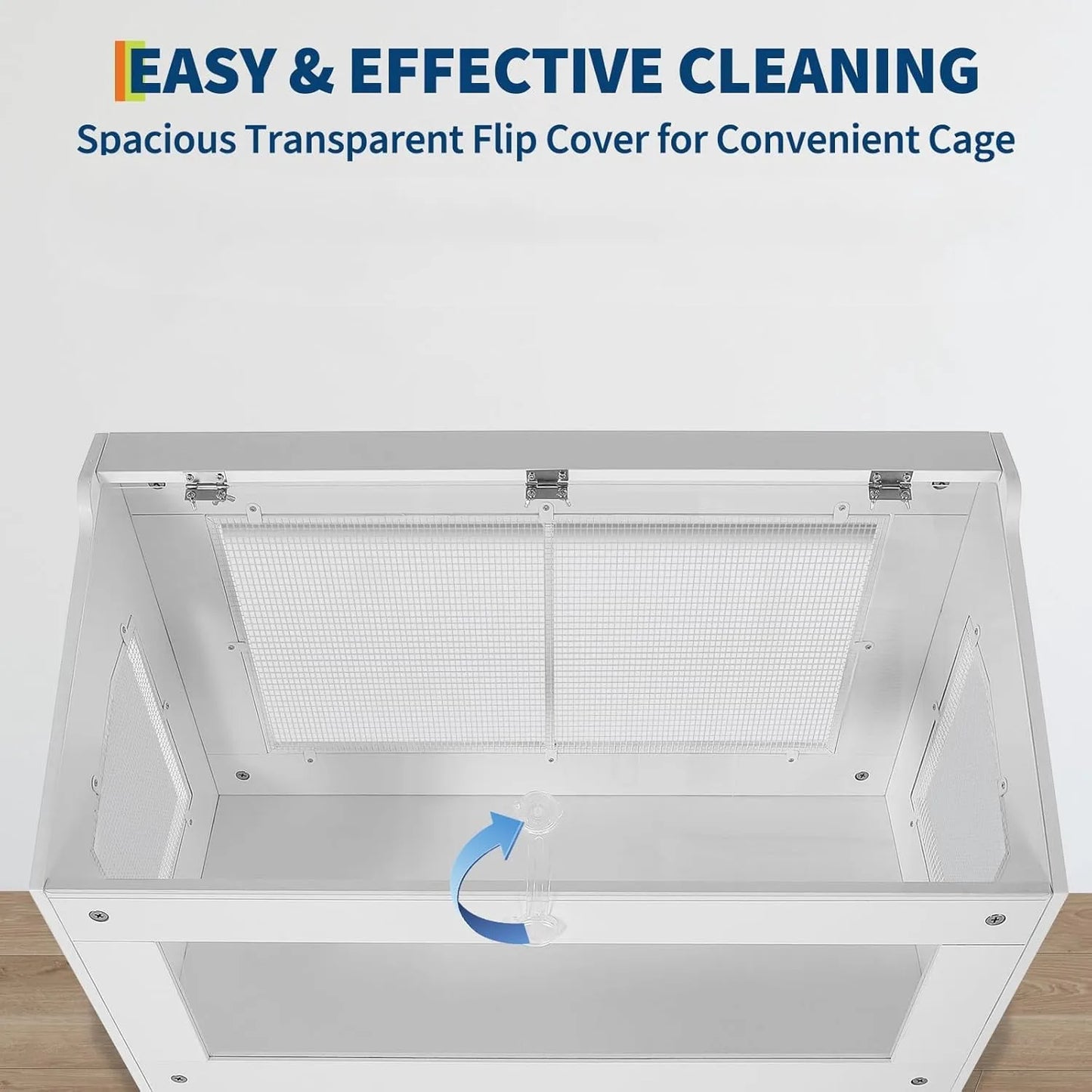 MeterMall Hamster Cage With Acrylic Panels And Storage Cabinet