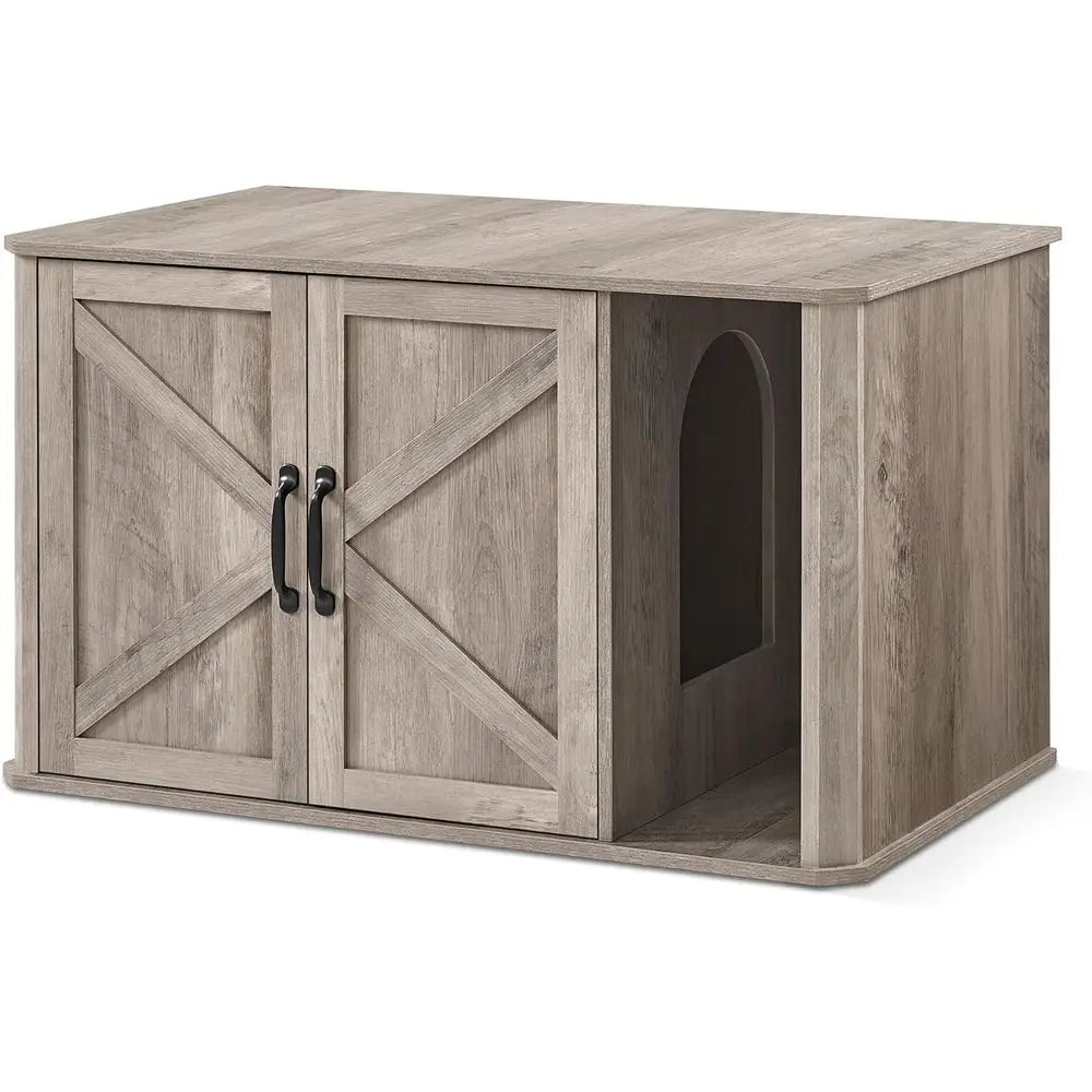 Litter Box Enclosure For Cats Front Entry And Double Doors