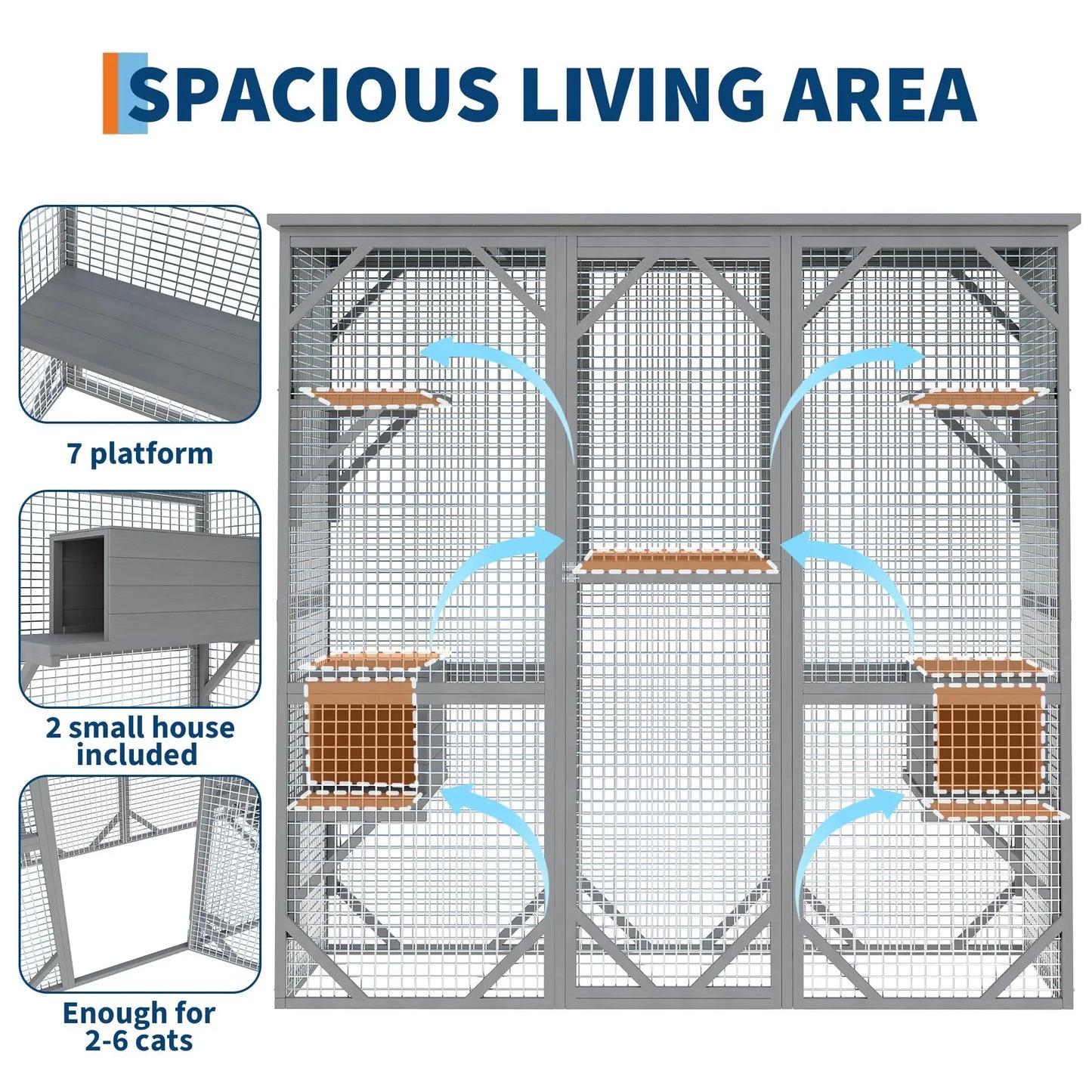 HiMISS Walk In Catio Enclosure With Window And Locking Doors