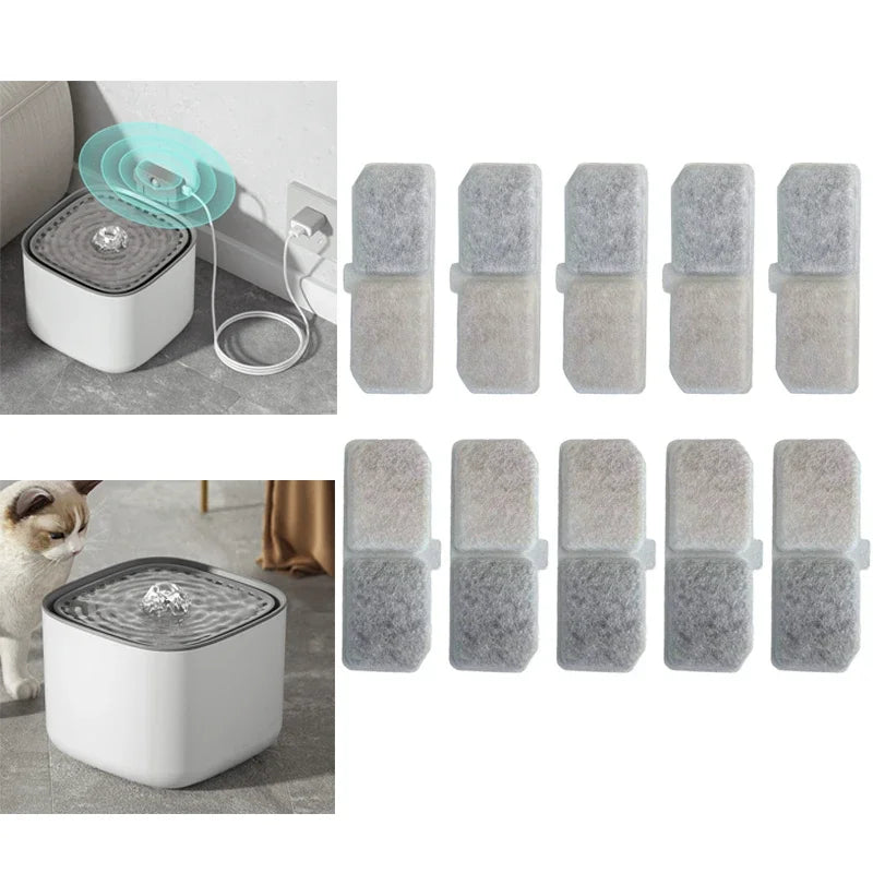 Cat Water Fountain Replacement Filters 10 Pack for Pet Cats