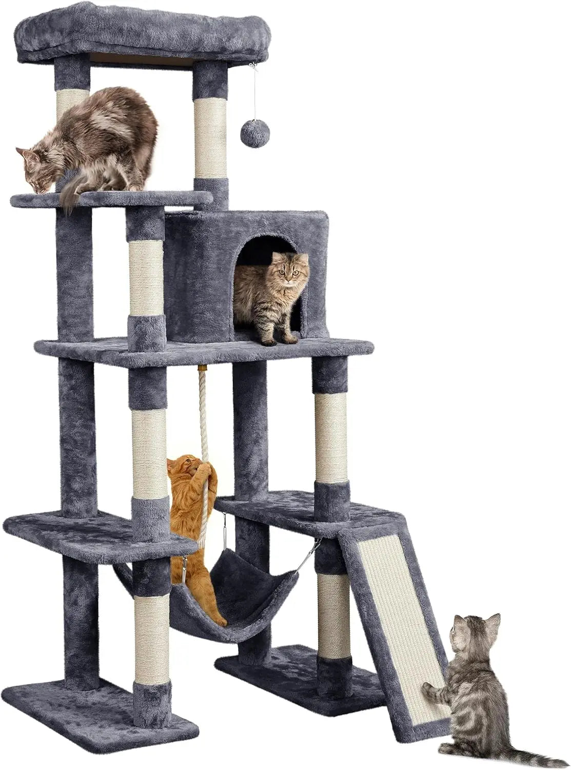 Cat Tree With Scratching Posts Condo Hammock Platform